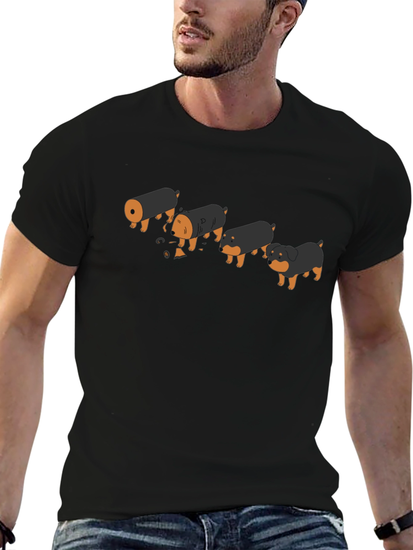 Funny Rottweiler Evolution Black T-Shirt