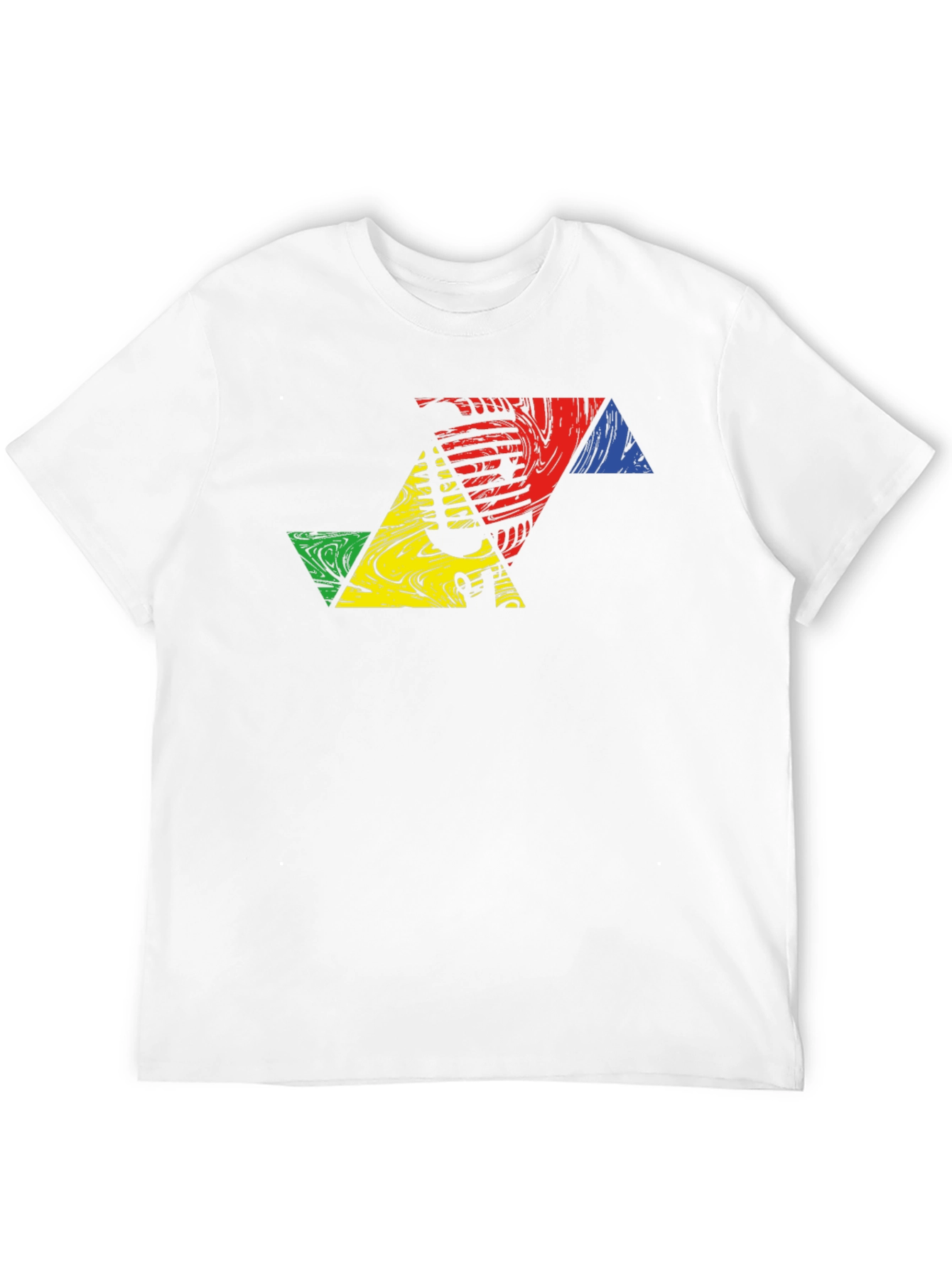 Geometric Triangle Design Black T-Shirt