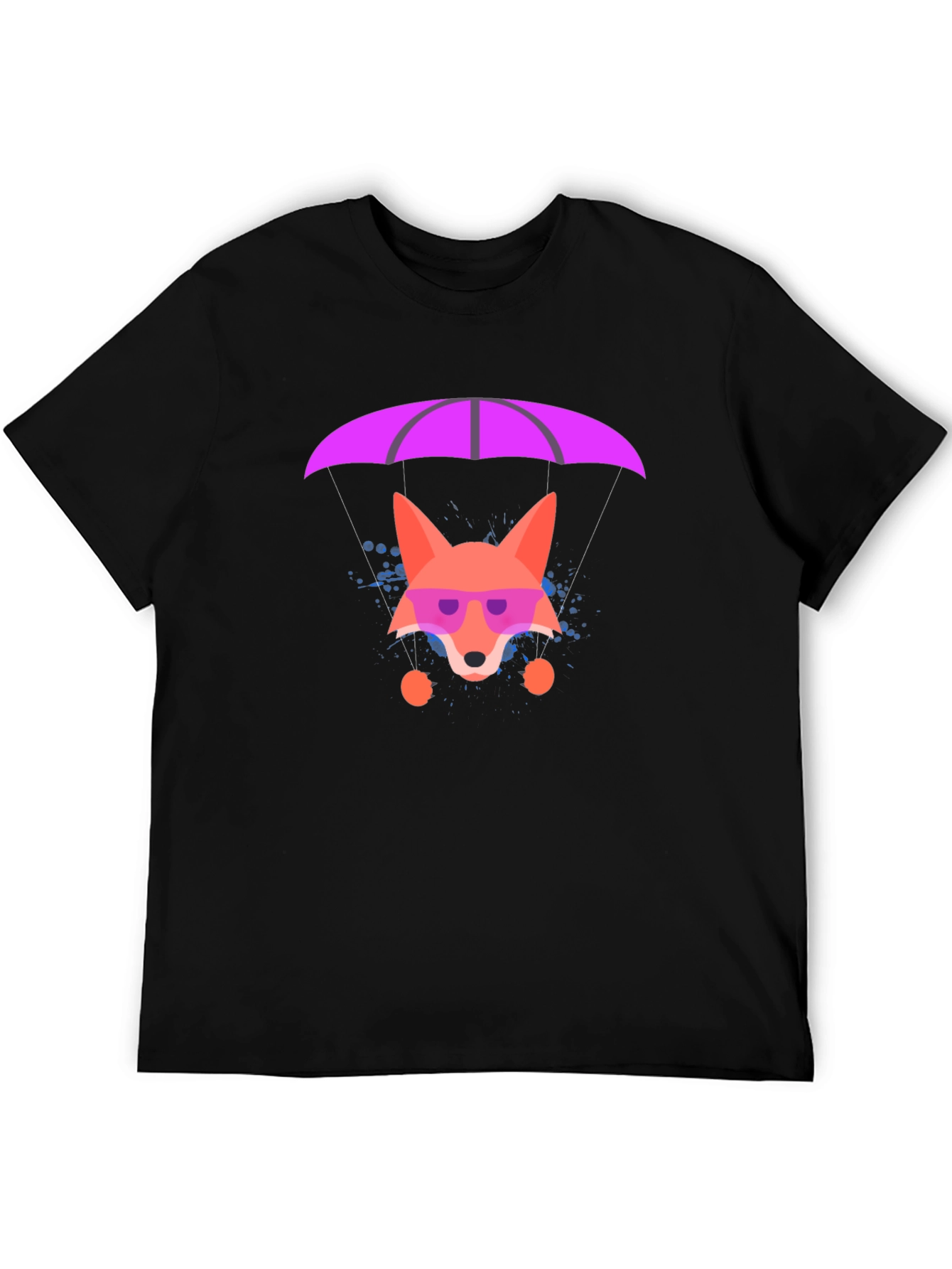 Parachute Fox Graphic Tee - Stylish Black T-Shirt