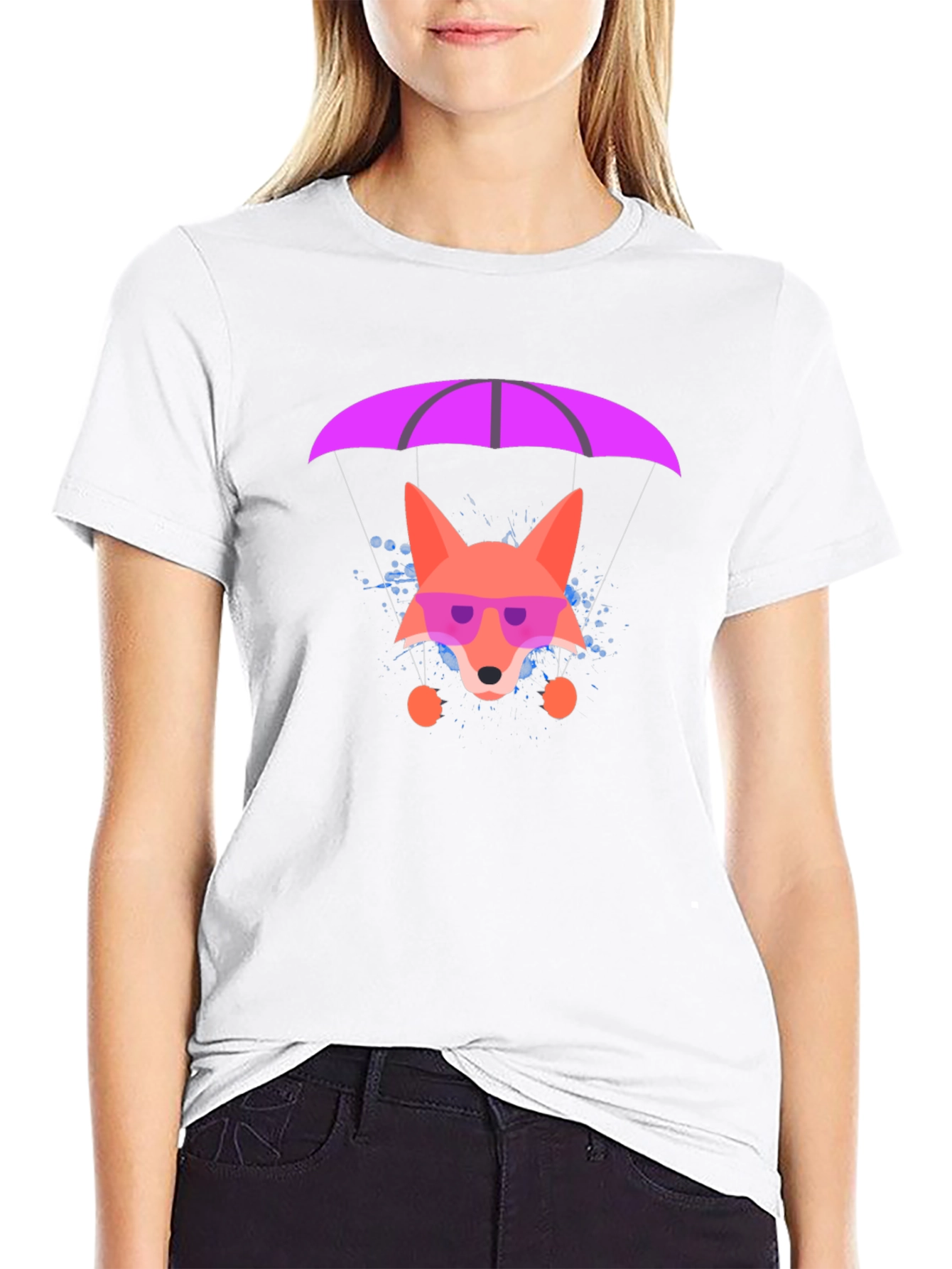 Parachute Fox Graphic Tee - Stylish Black T-Shirt