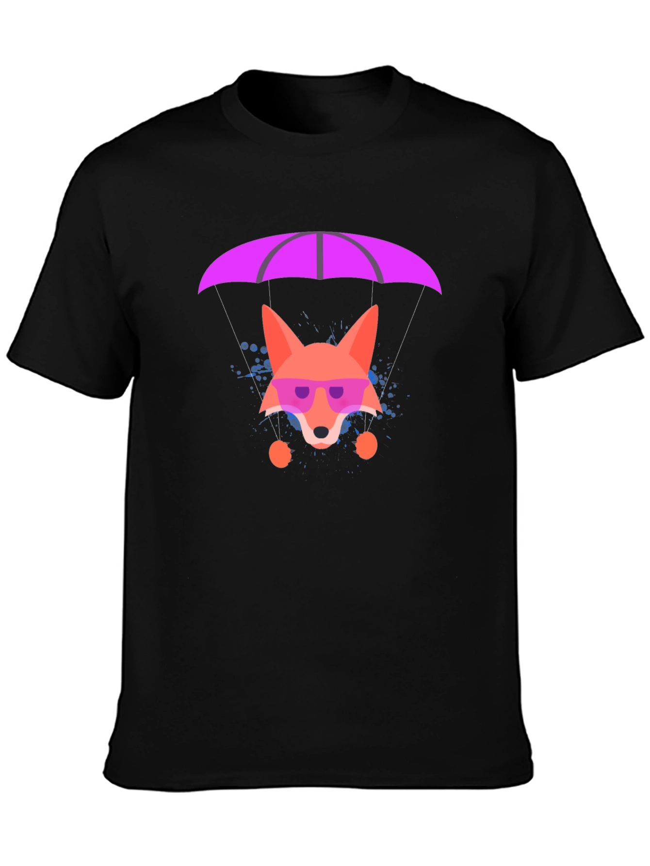 Parachute Fox Graphic Tee - Stylish Black T-Shirt