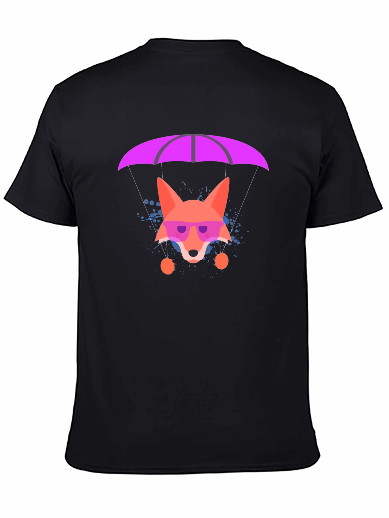 Parachute Fox Graphic Tee - Stylish Black T-Shirt