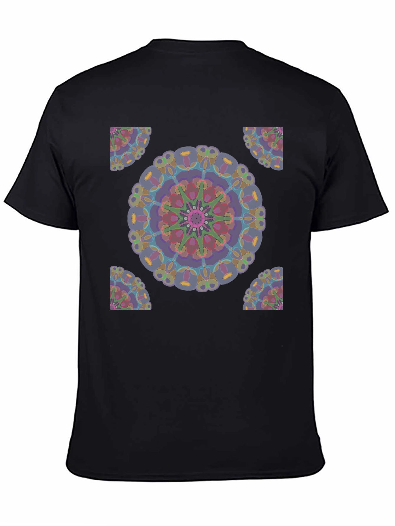 Abstract Mandala Design Black T-Shirt