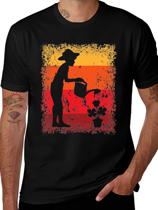 Retro Gardener T-Shirt - Vintage Silhouette Design