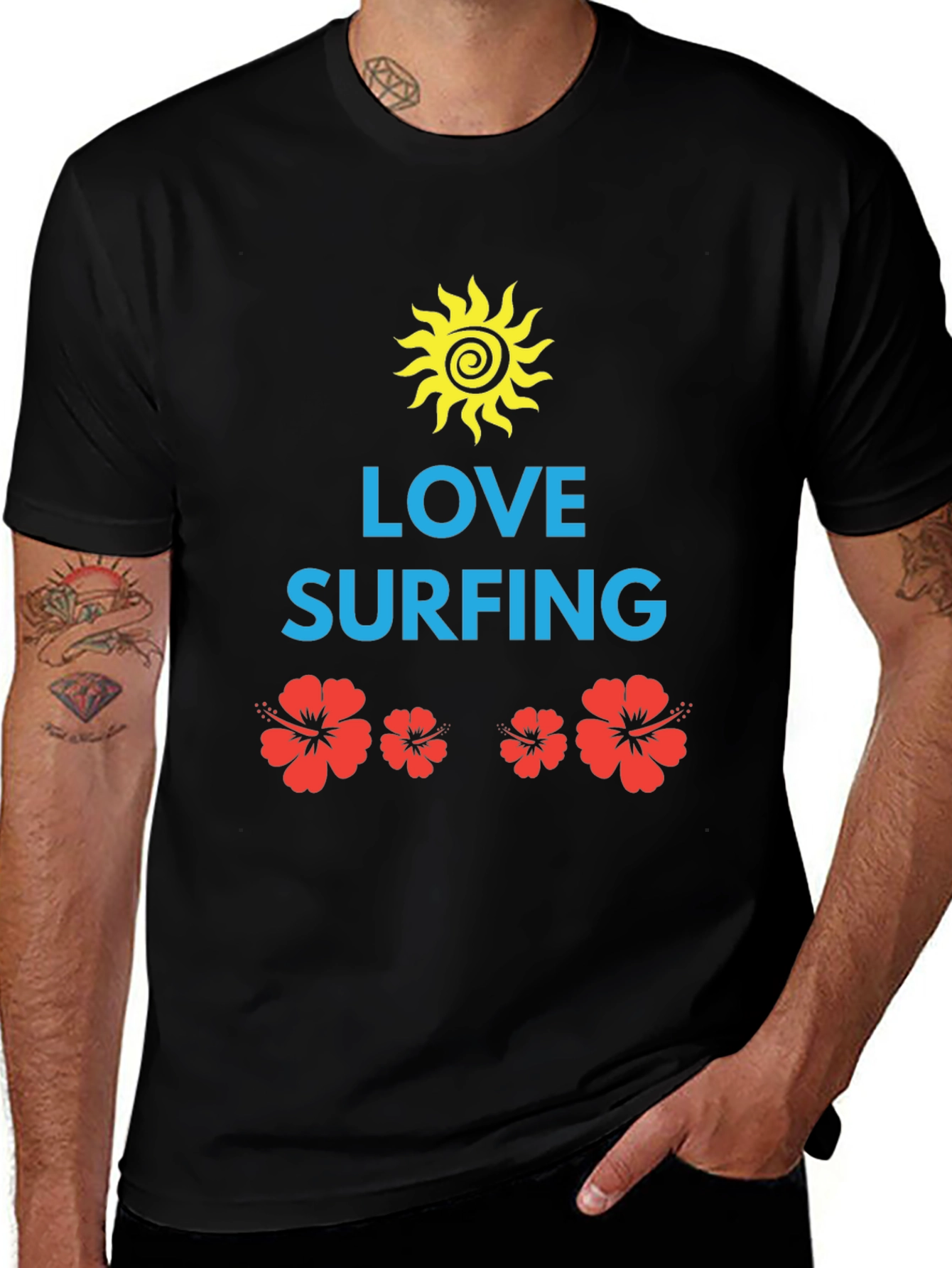 Love Surfing Graphic Tee - Black