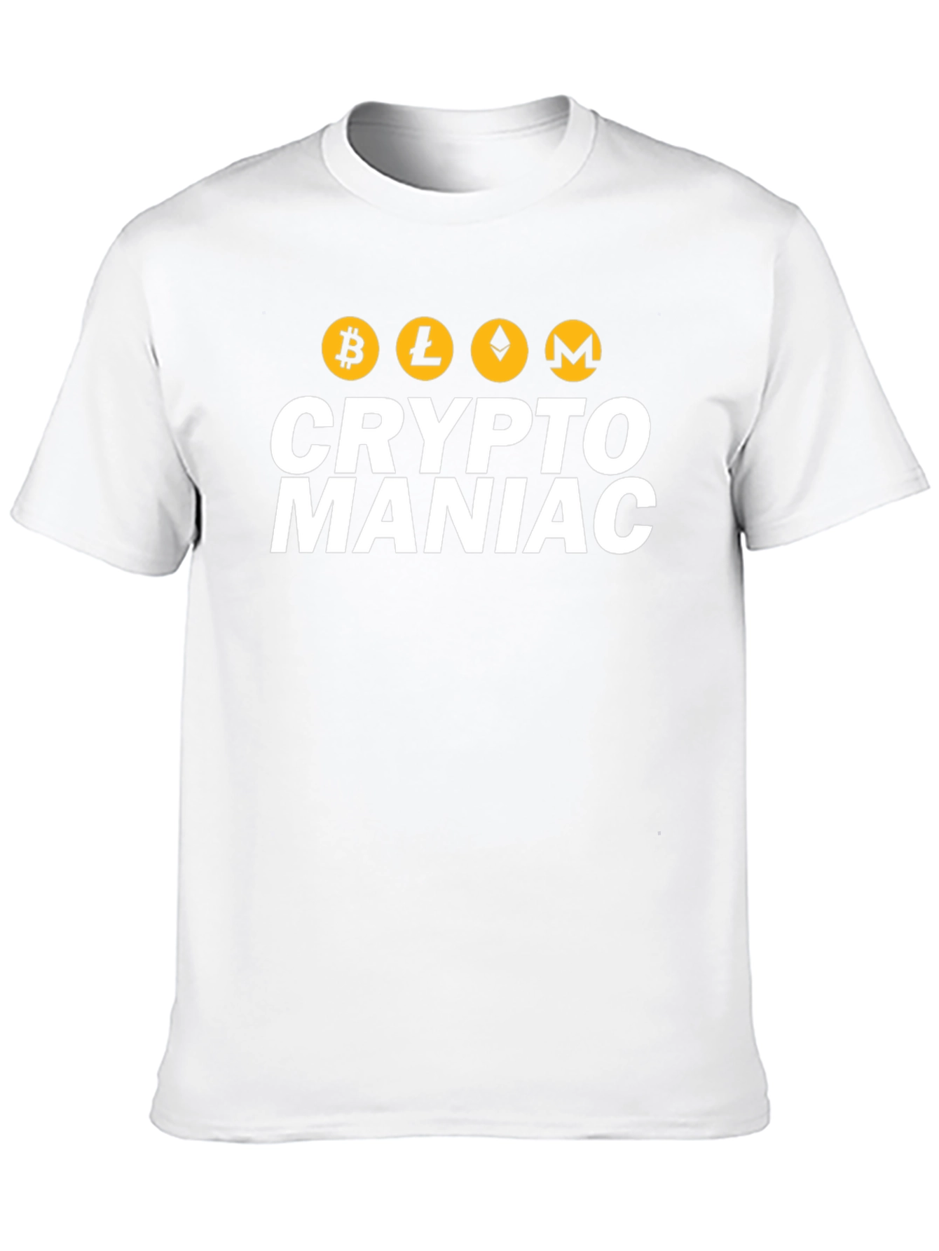 Crypto Maniac Black T-Shirt - Bitcoin Litecoin Ethereum Monero