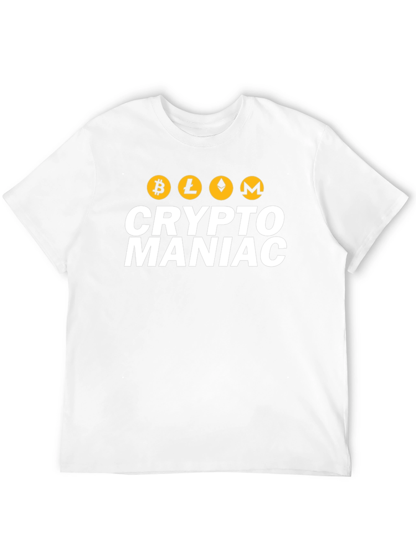 Crypto Maniac Black T-Shirt - Bitcoin Litecoin Ethereum Monero