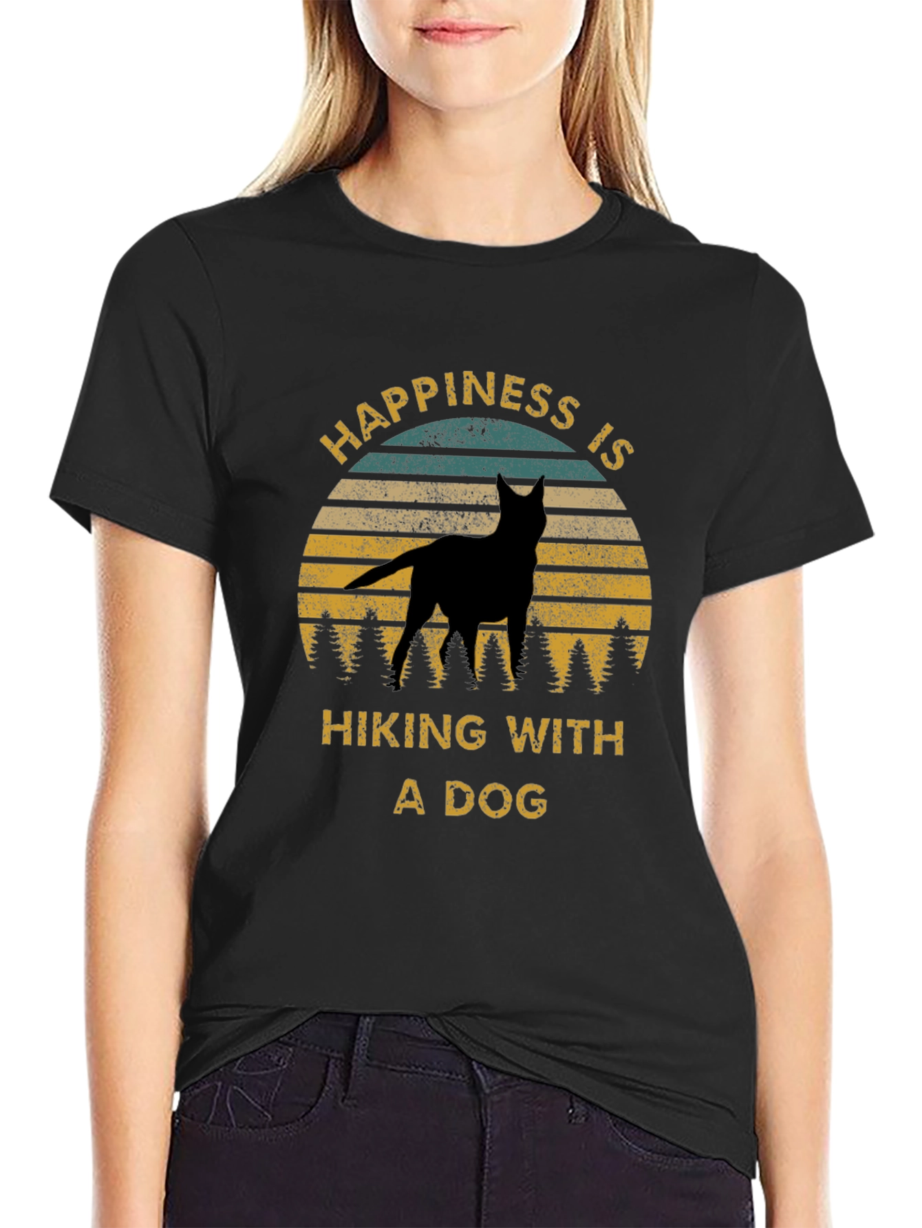 Happiness is Hiking With a Dog Tee
