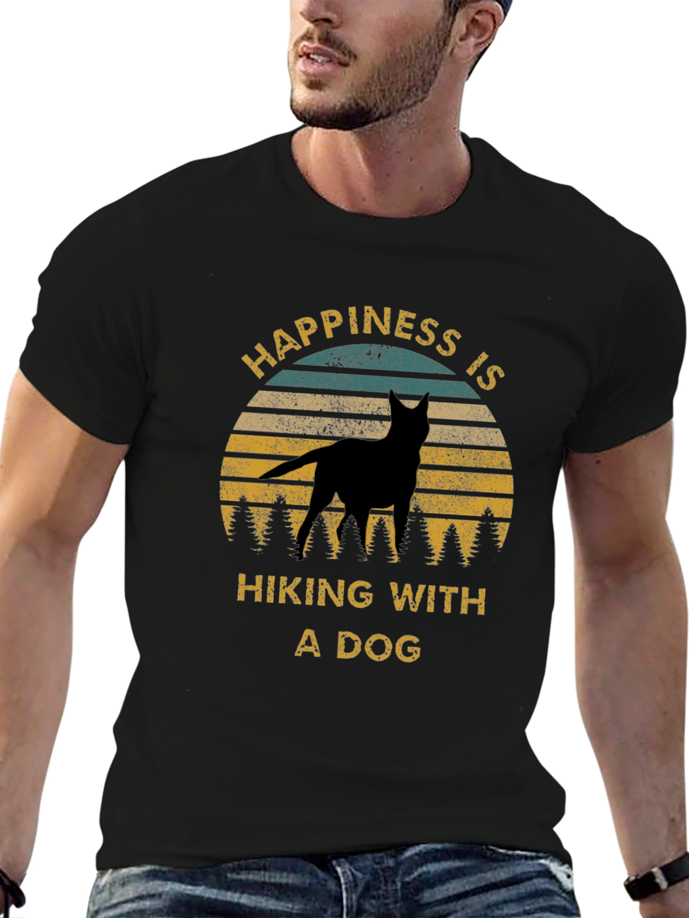 Happiness is Hiking With a Dog Tee