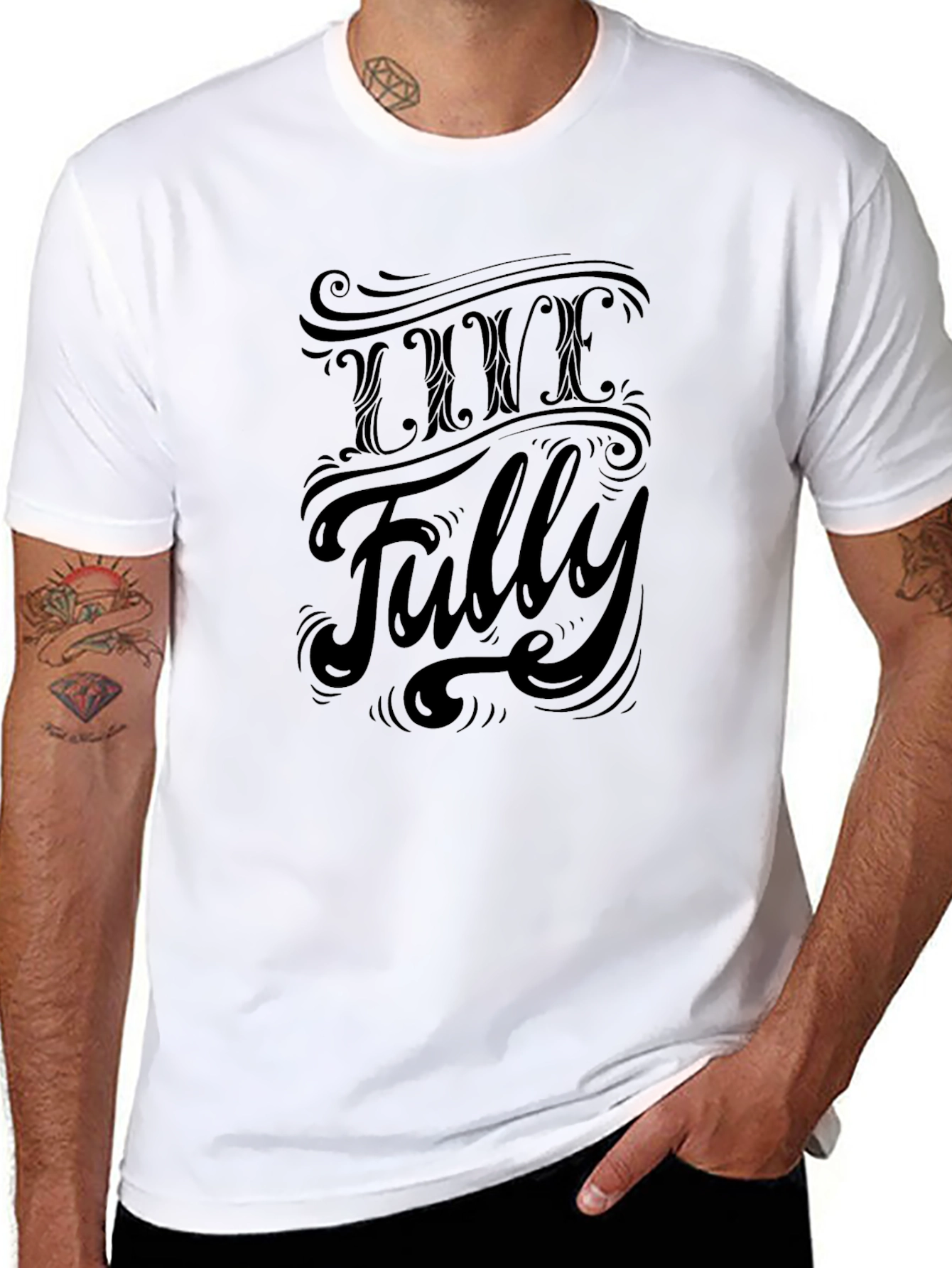Live Fully Black Graphic Tee