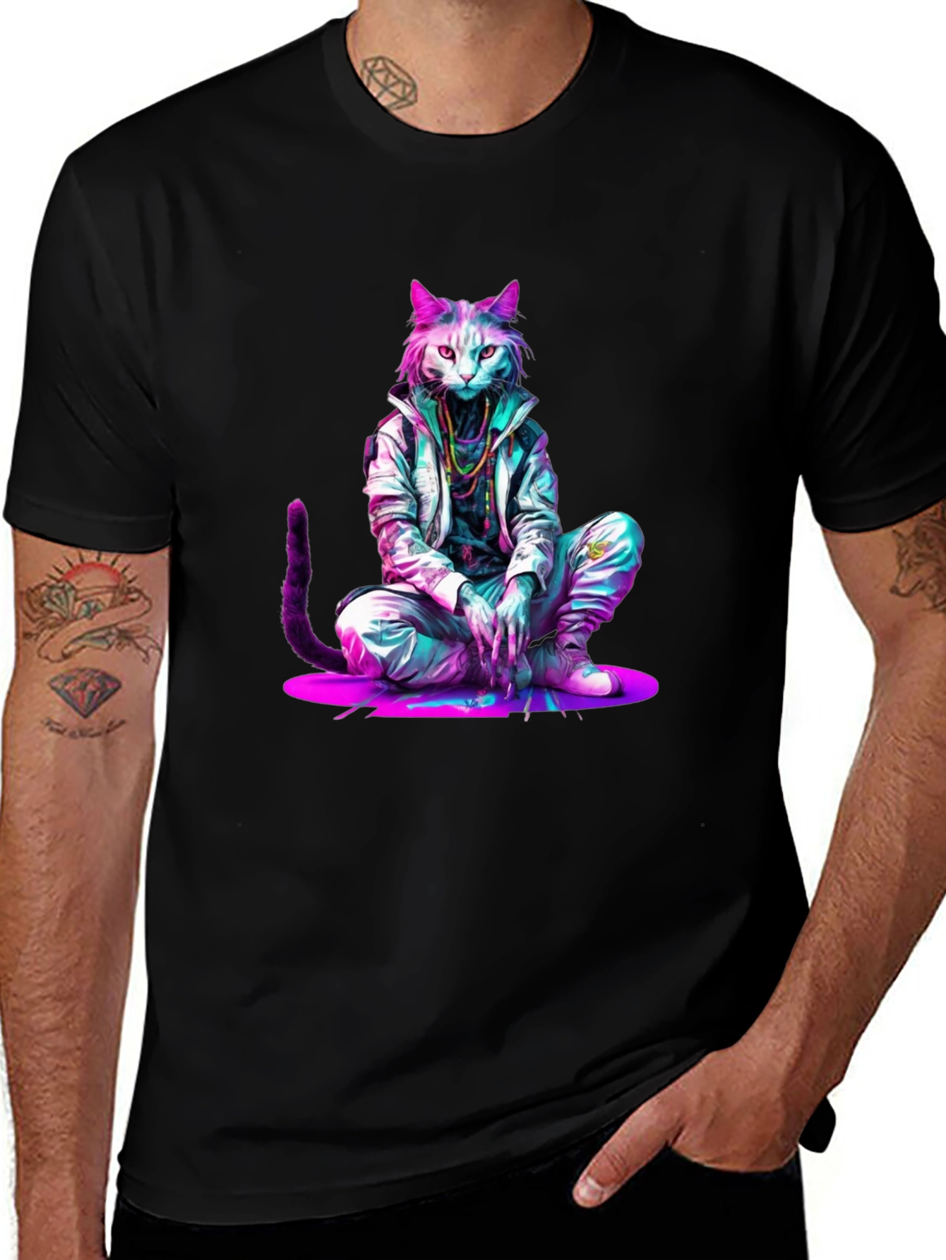 Cool Cat Graphic Tee - Trendy Streetwear