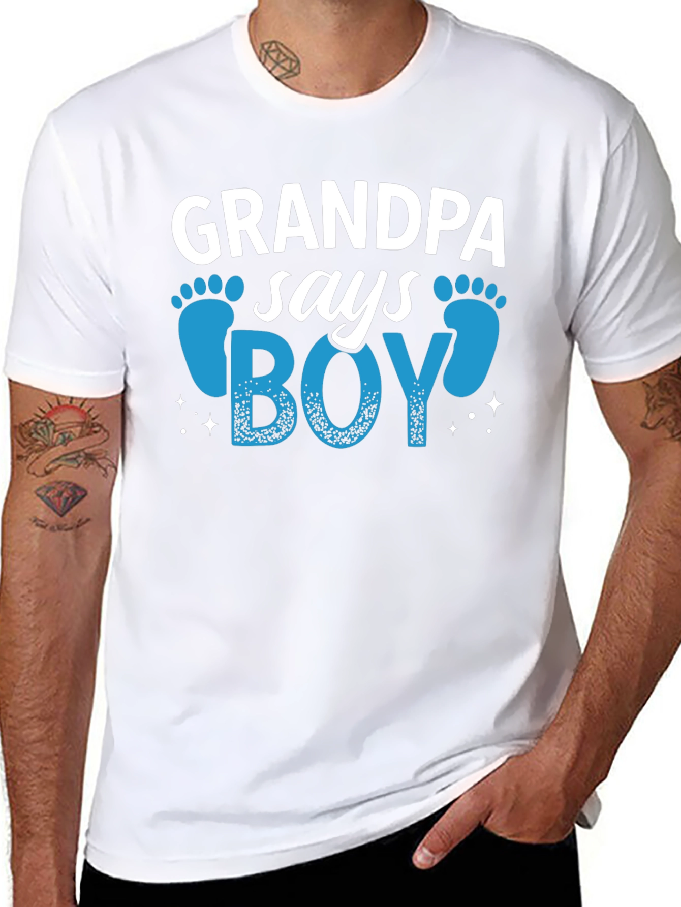 Grandpa Says Boy T-Shirt - Baby Shower Reveal