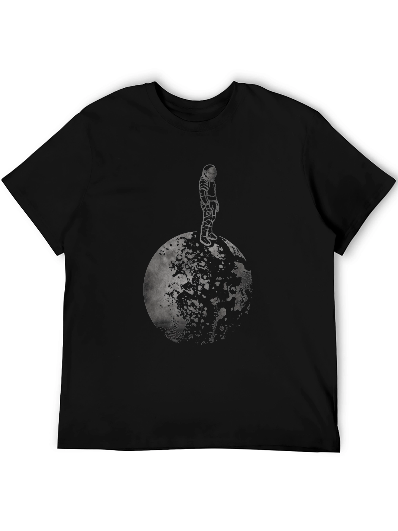 Astronaut on the Moon Black T-Shirt