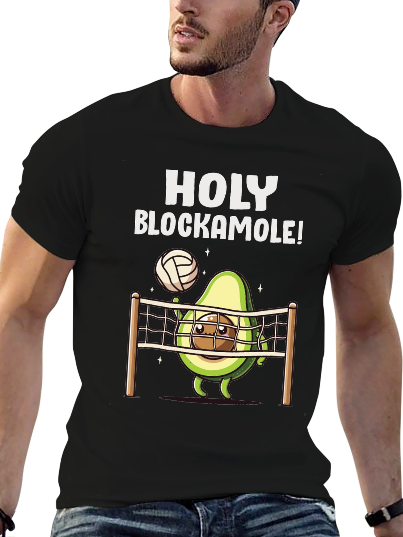 Holy Blockamole Avocado Volleyball T-Shirt