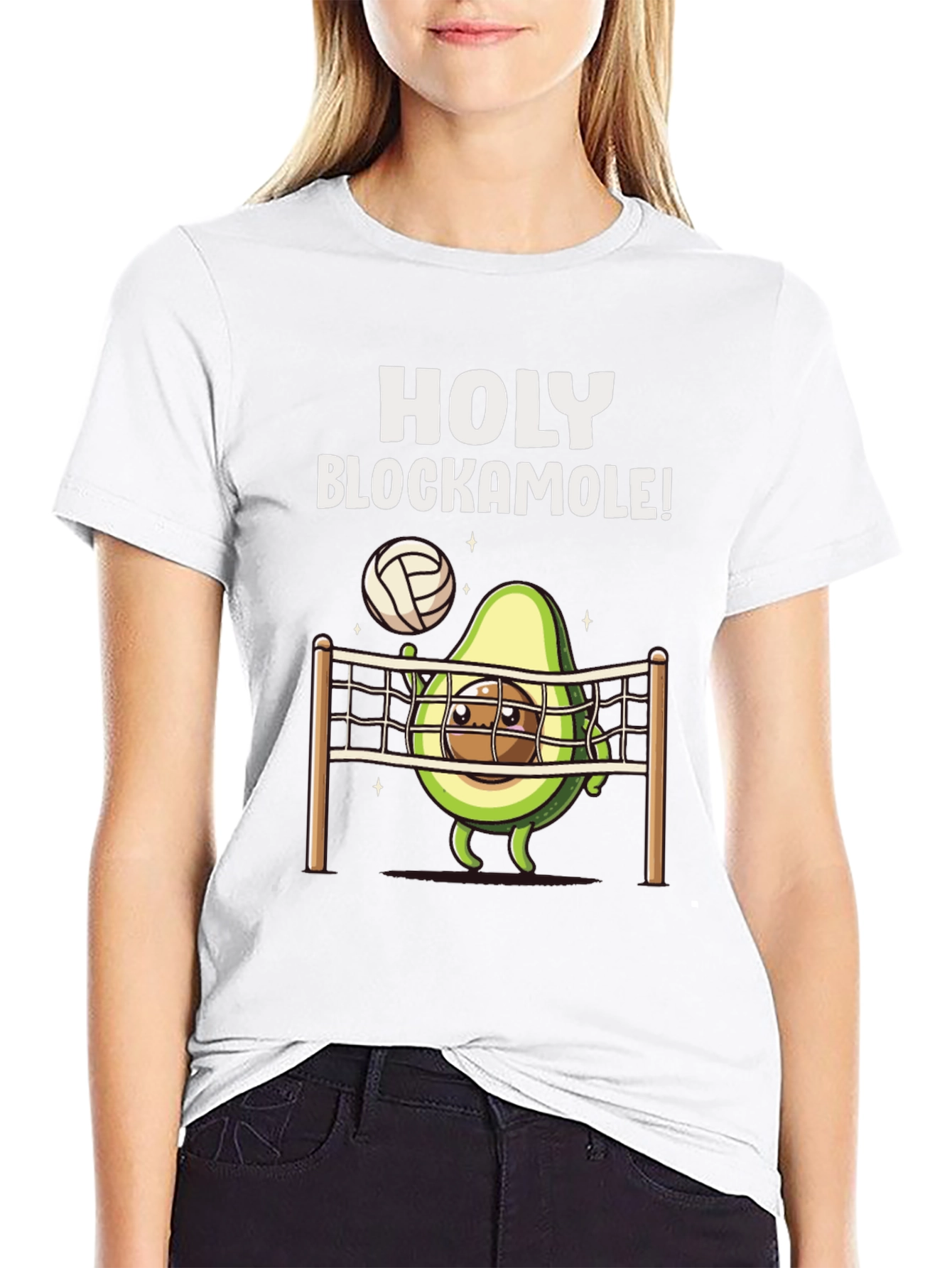 Holy Blockamole Avocado Volleyball T-Shirt