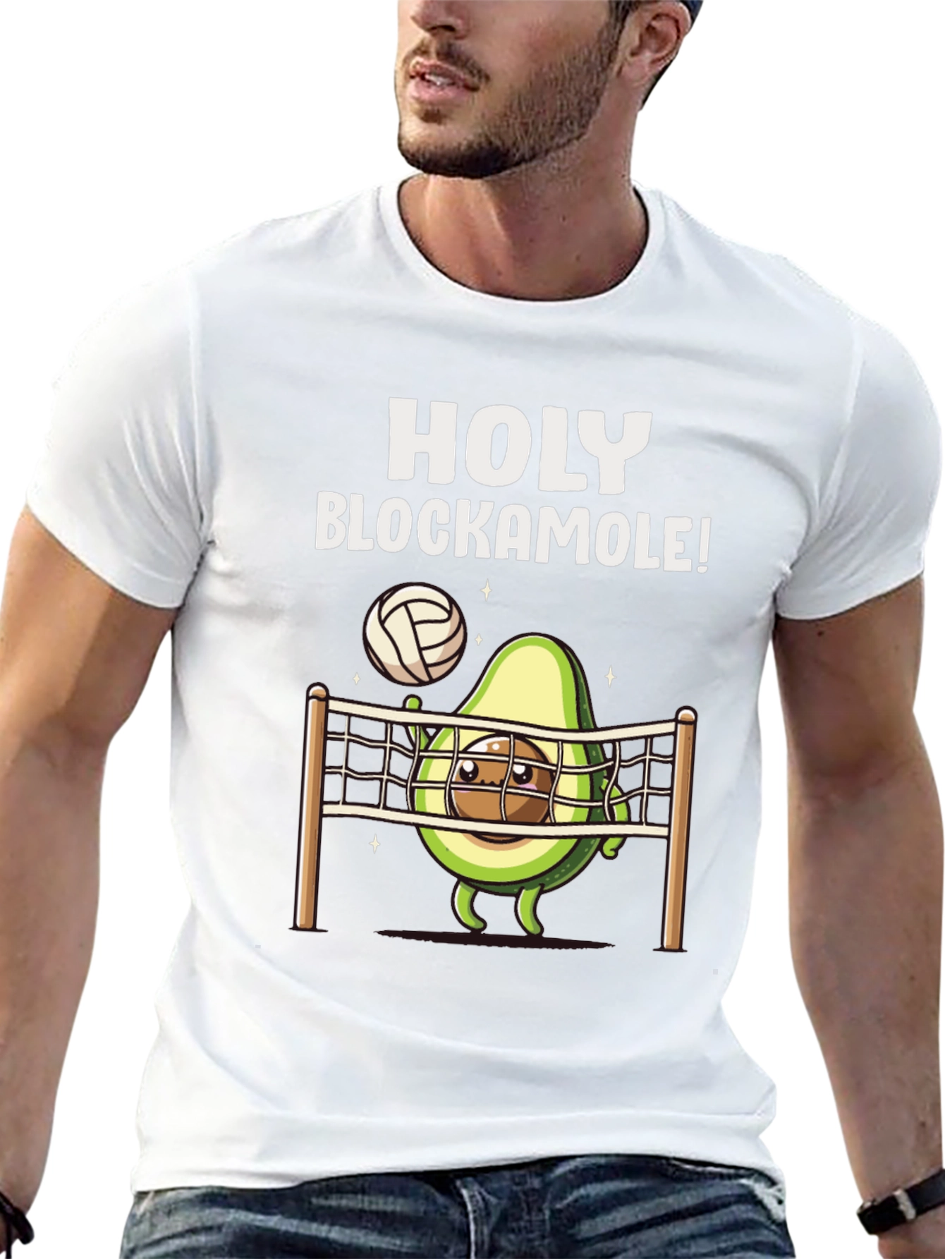 Holy Blockamole Avocado Volleyball T-Shirt