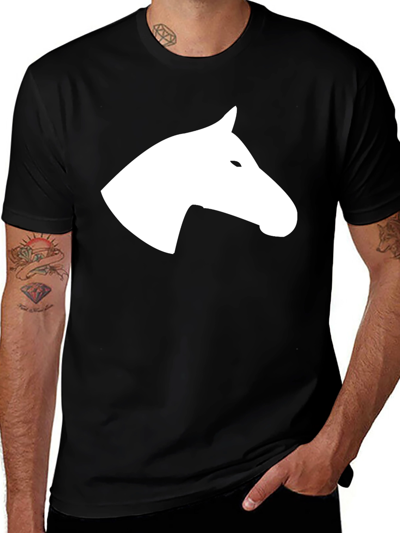 Black Horse Silhouette Tee - Stylish Graphic T-Shirt