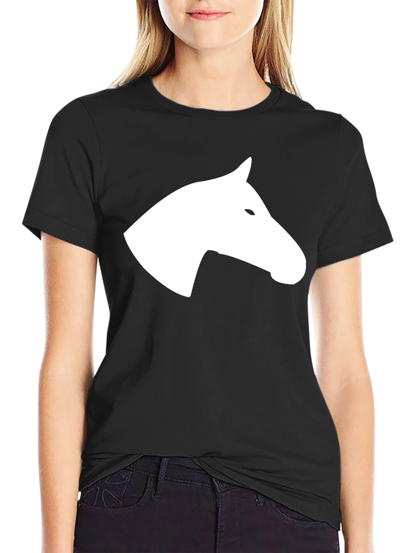 Black Horse Silhouette Tee - Stylish Graphic T-Shirt