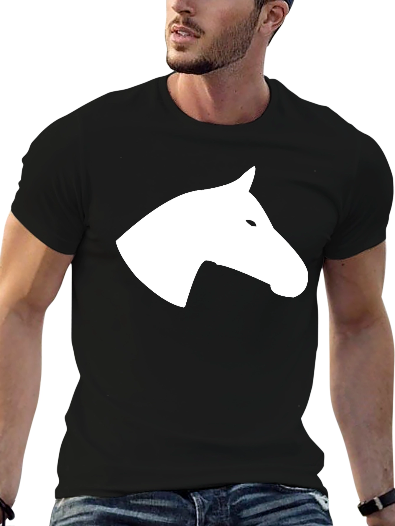 Black Horse Silhouette Tee - Stylish Graphic T-Shirt