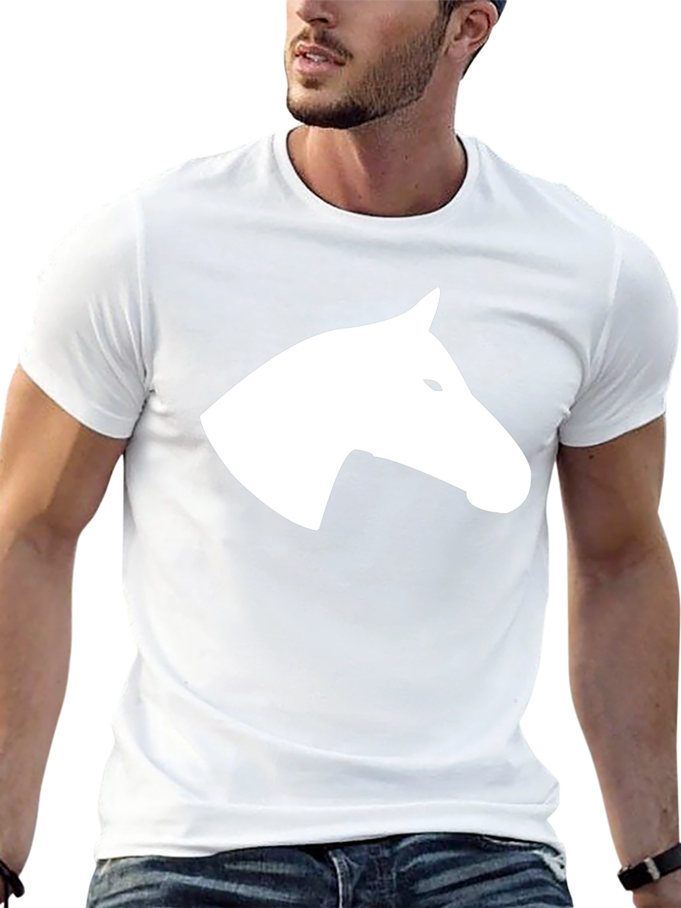 Black Horse Silhouette Tee - Stylish Graphic T-Shirt