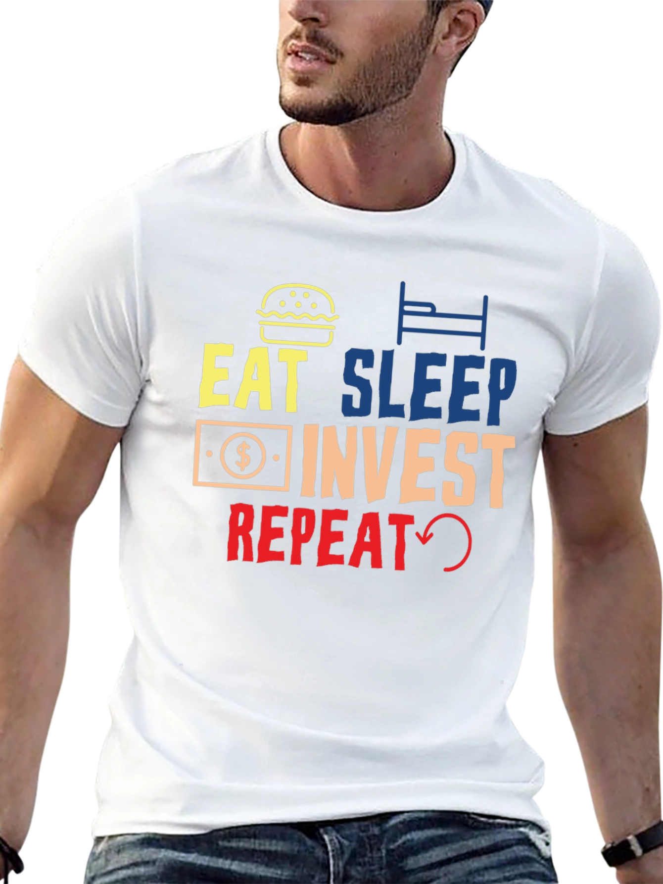 Eat Sleep Invest Repeat Graphic Tee