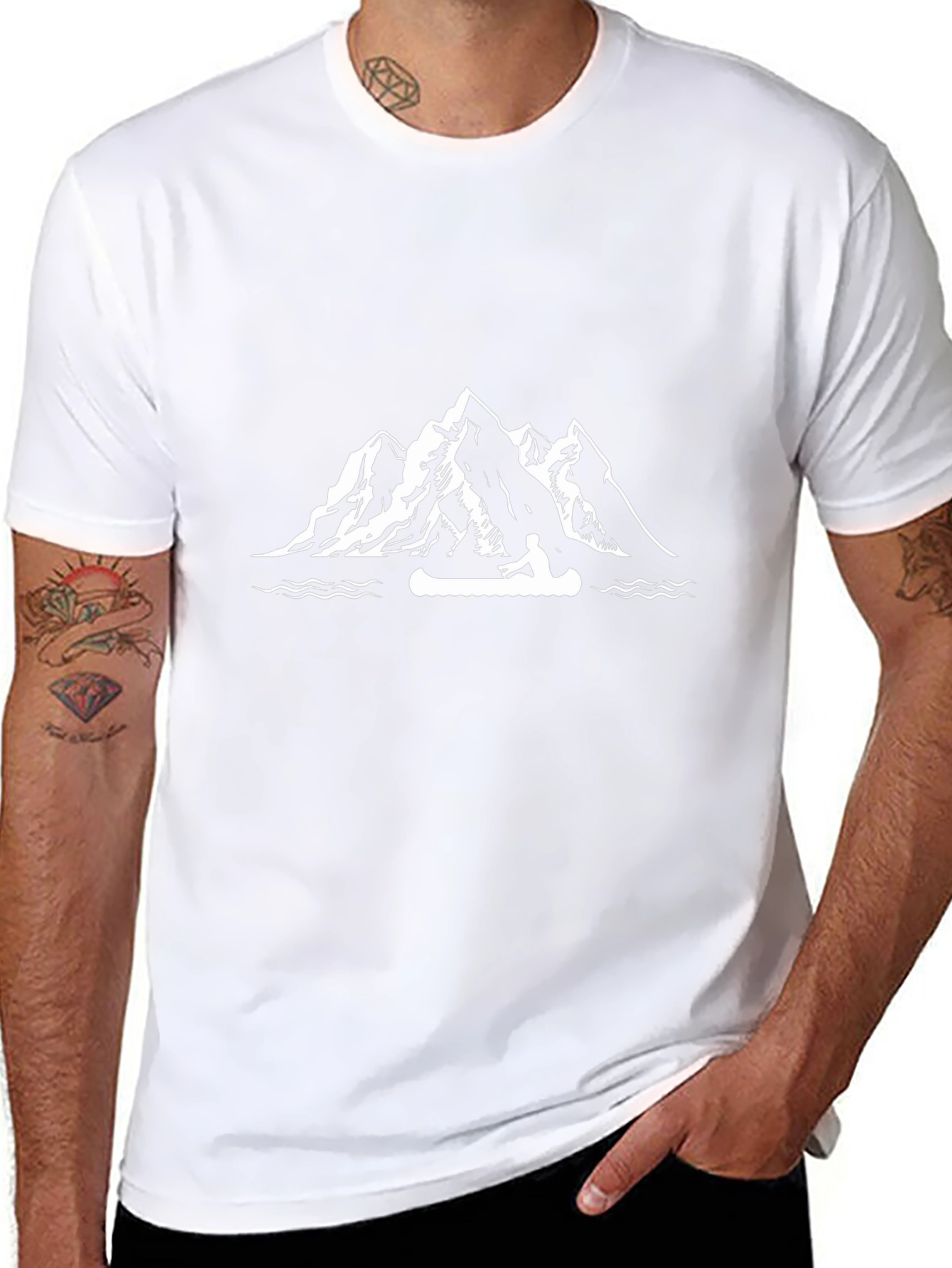 Mountain Lake Canoe Black T-Shirt