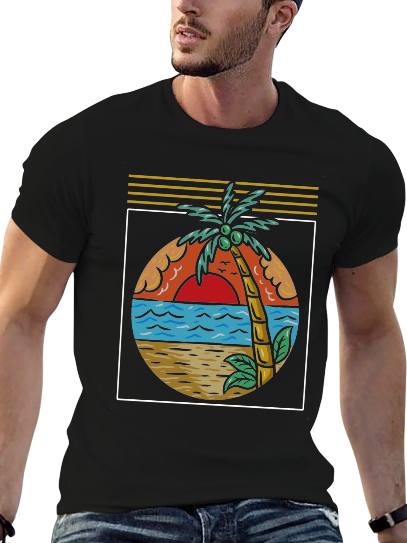 Tropical Palm Beach Graphic Tee