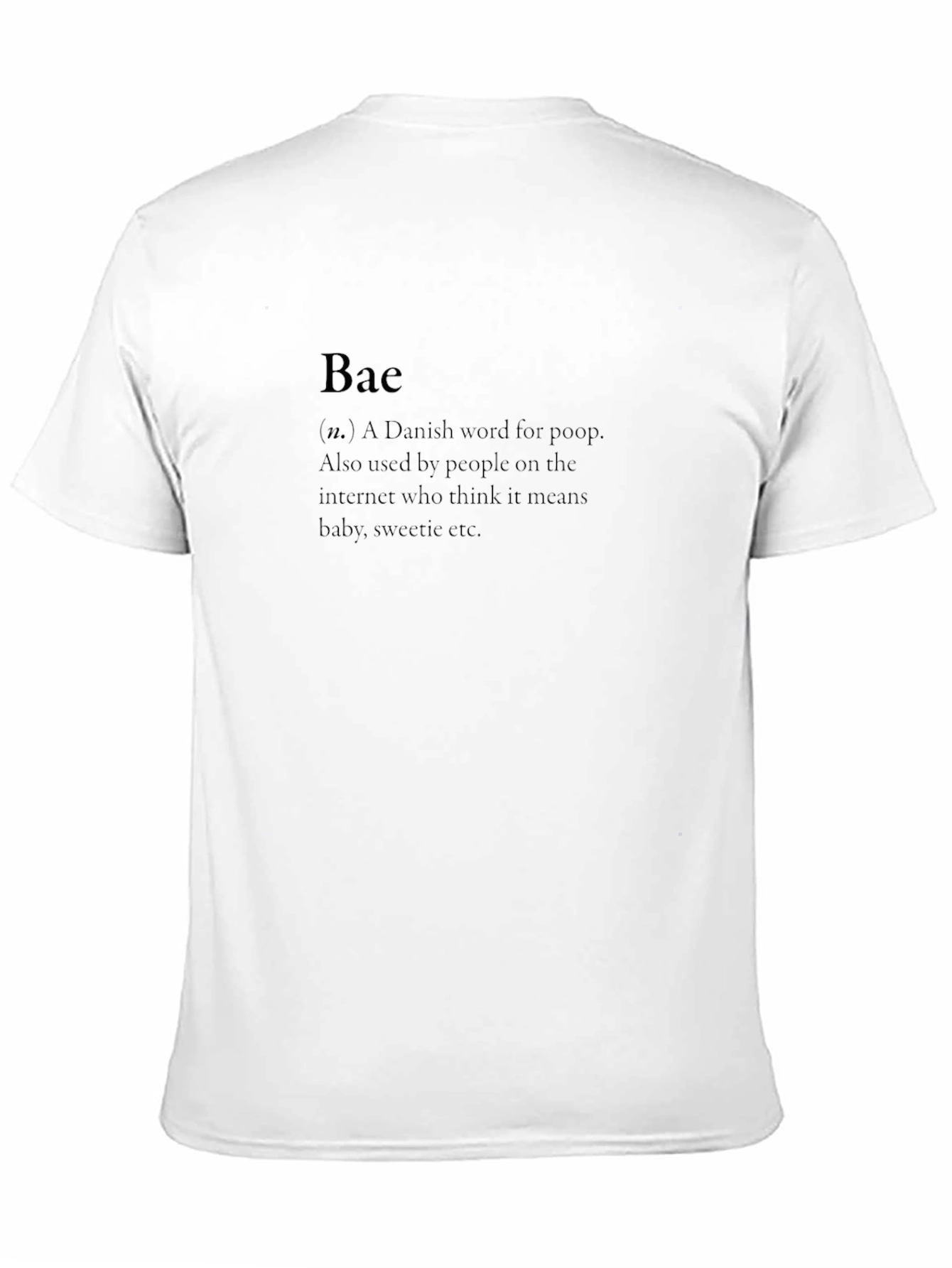 Humorous Bae Definition Black T-Shirt