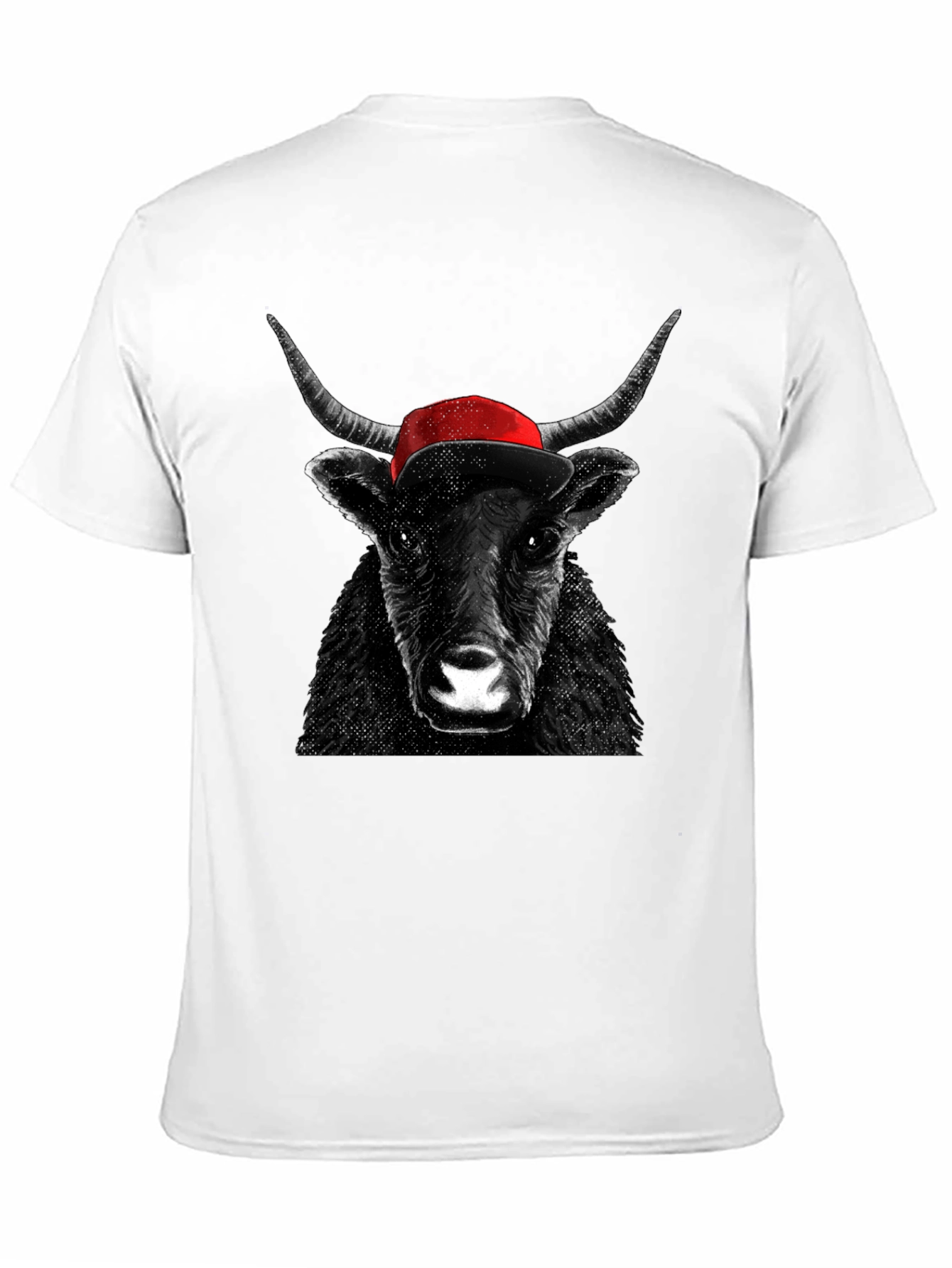 Bull in Cap Graphic Tee - Cool Animal Design