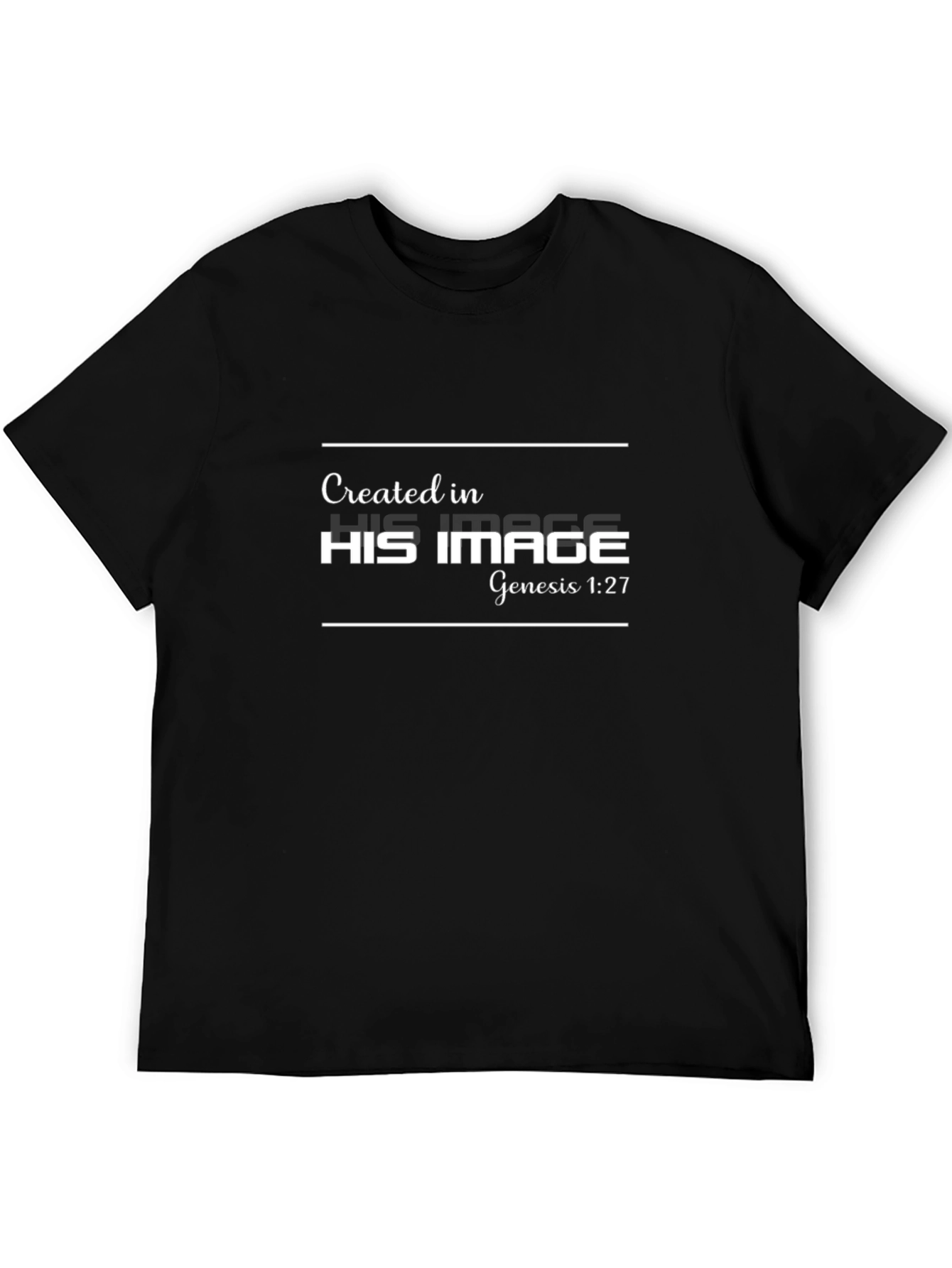 Created In His Image Black Tee - Genesis 1:27