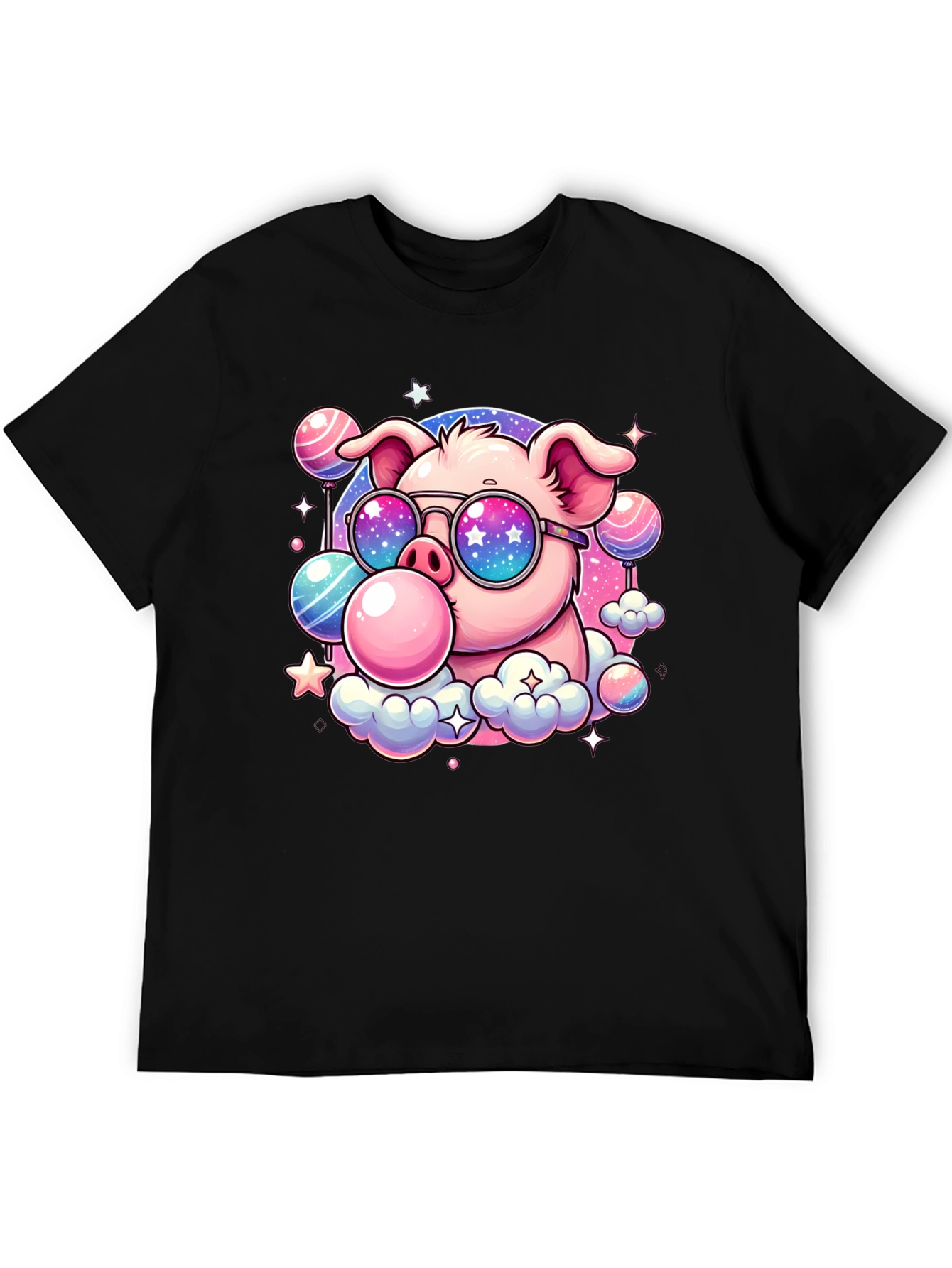 Cool Pig Bubble Gum Graphic Tee - Black