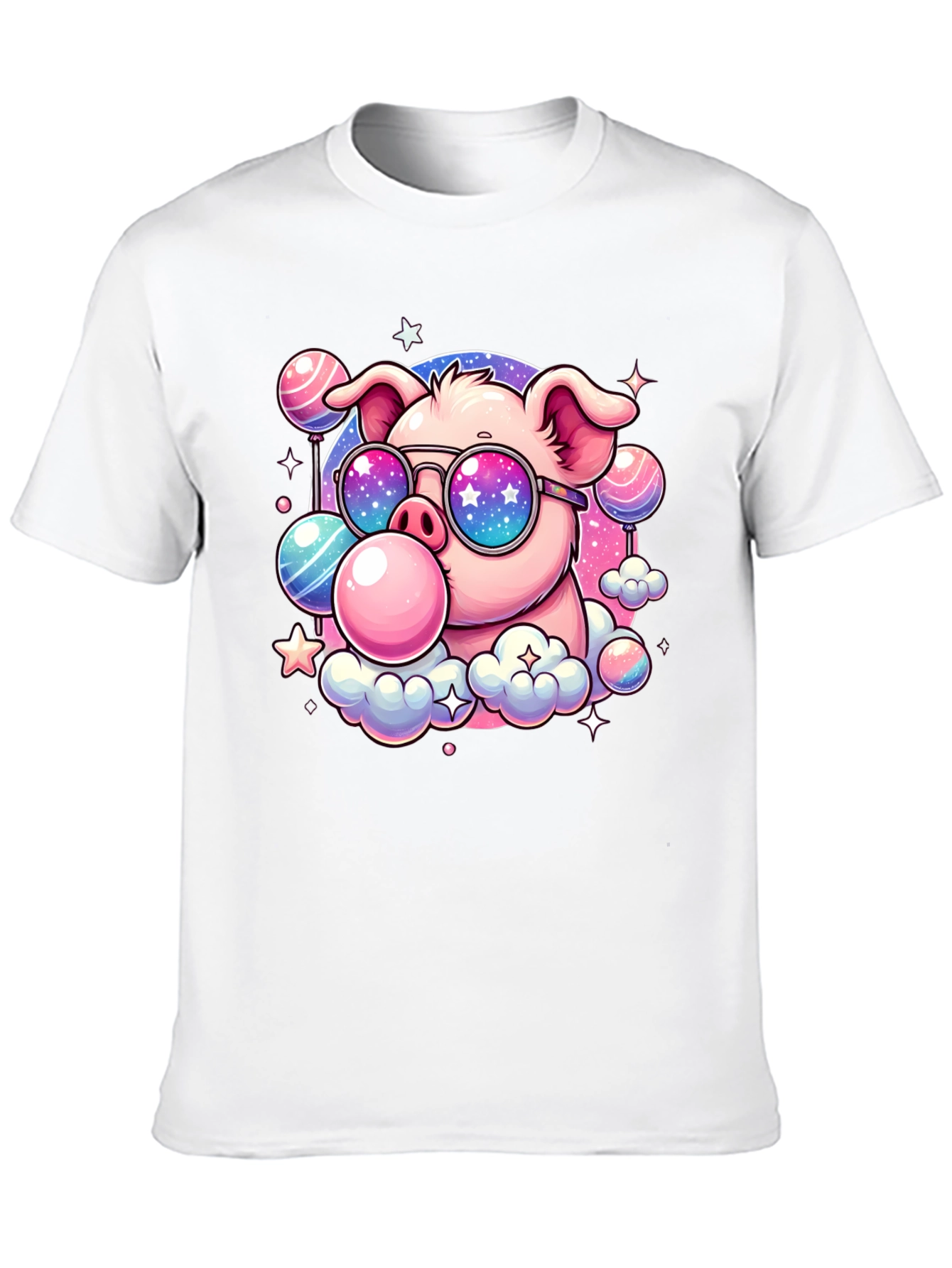 Cool Pig Bubble Gum Graphic Tee - Black