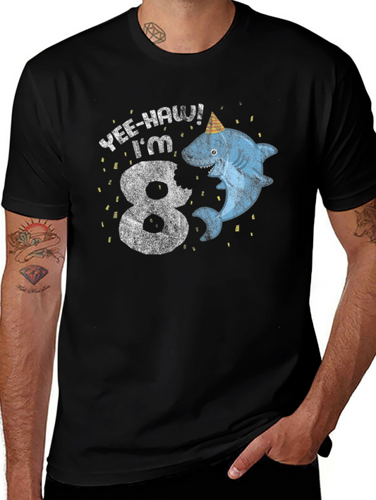 Yee-Haw! Im 8 Shark Birthday T-Shirt