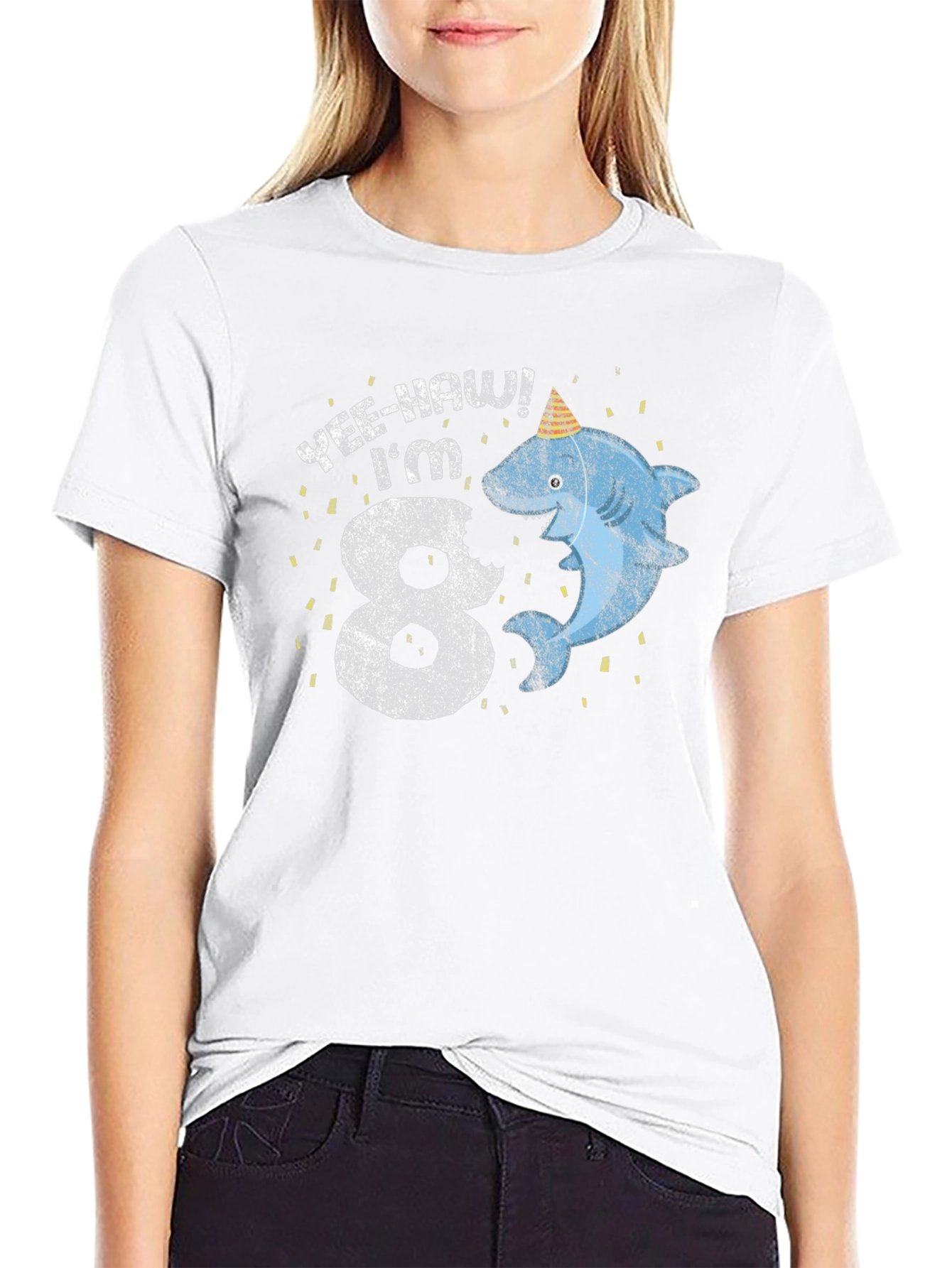 Yee-Haw! Im 8 Shark Birthday T-Shirt