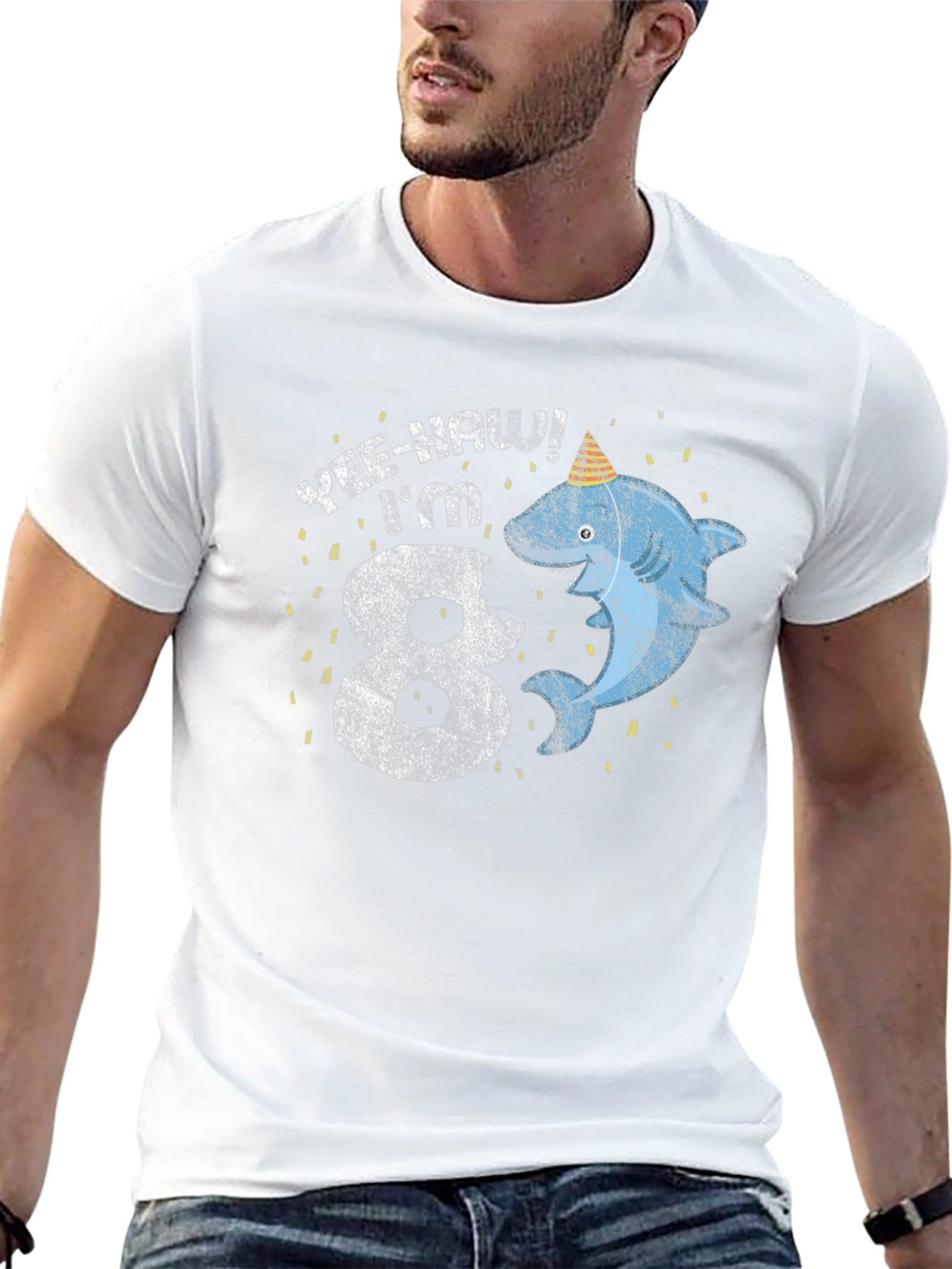 Yee-Haw! Im 8 Shark Birthday T-Shirt