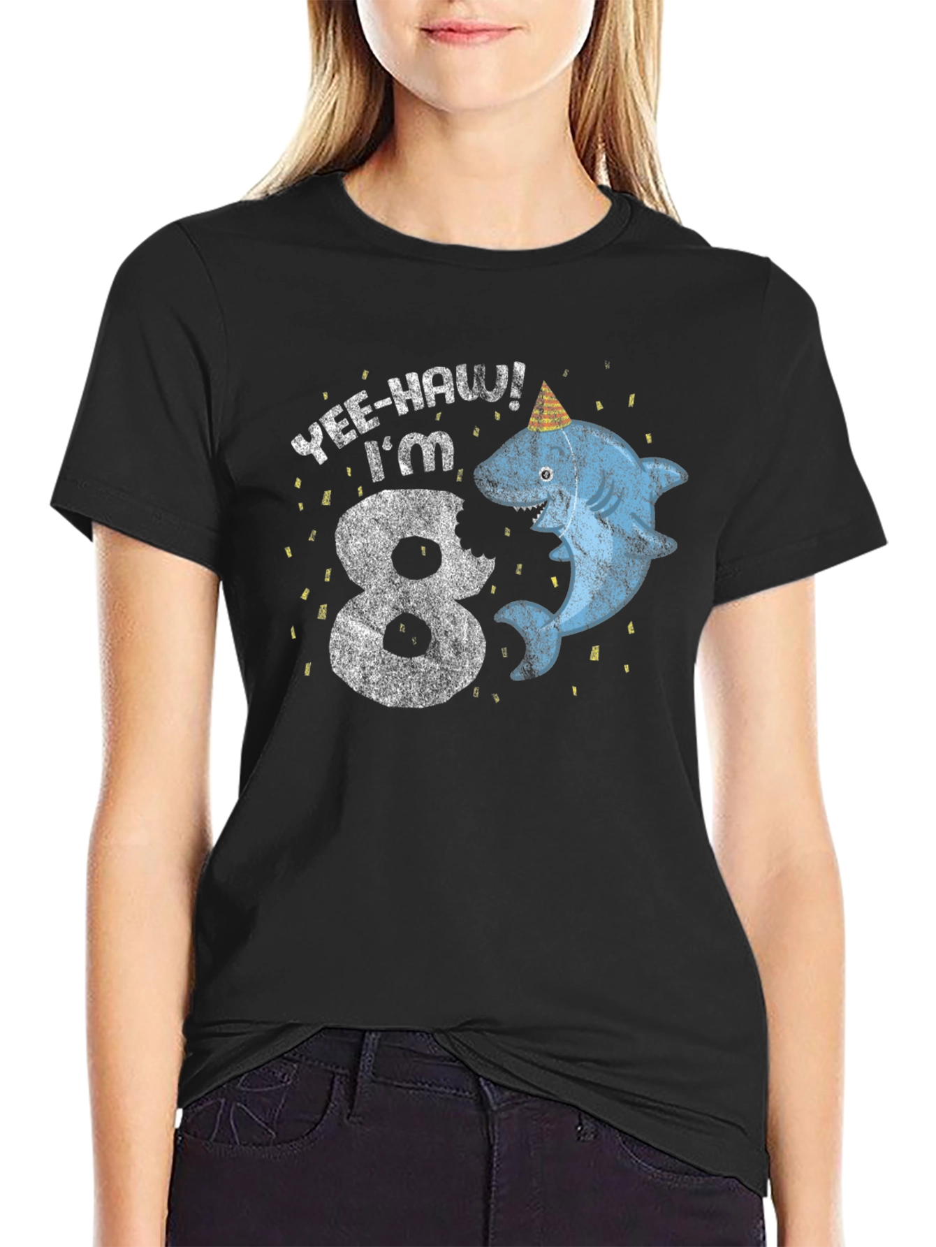 Yee-Haw! Im 8 Shark Birthday T-Shirt