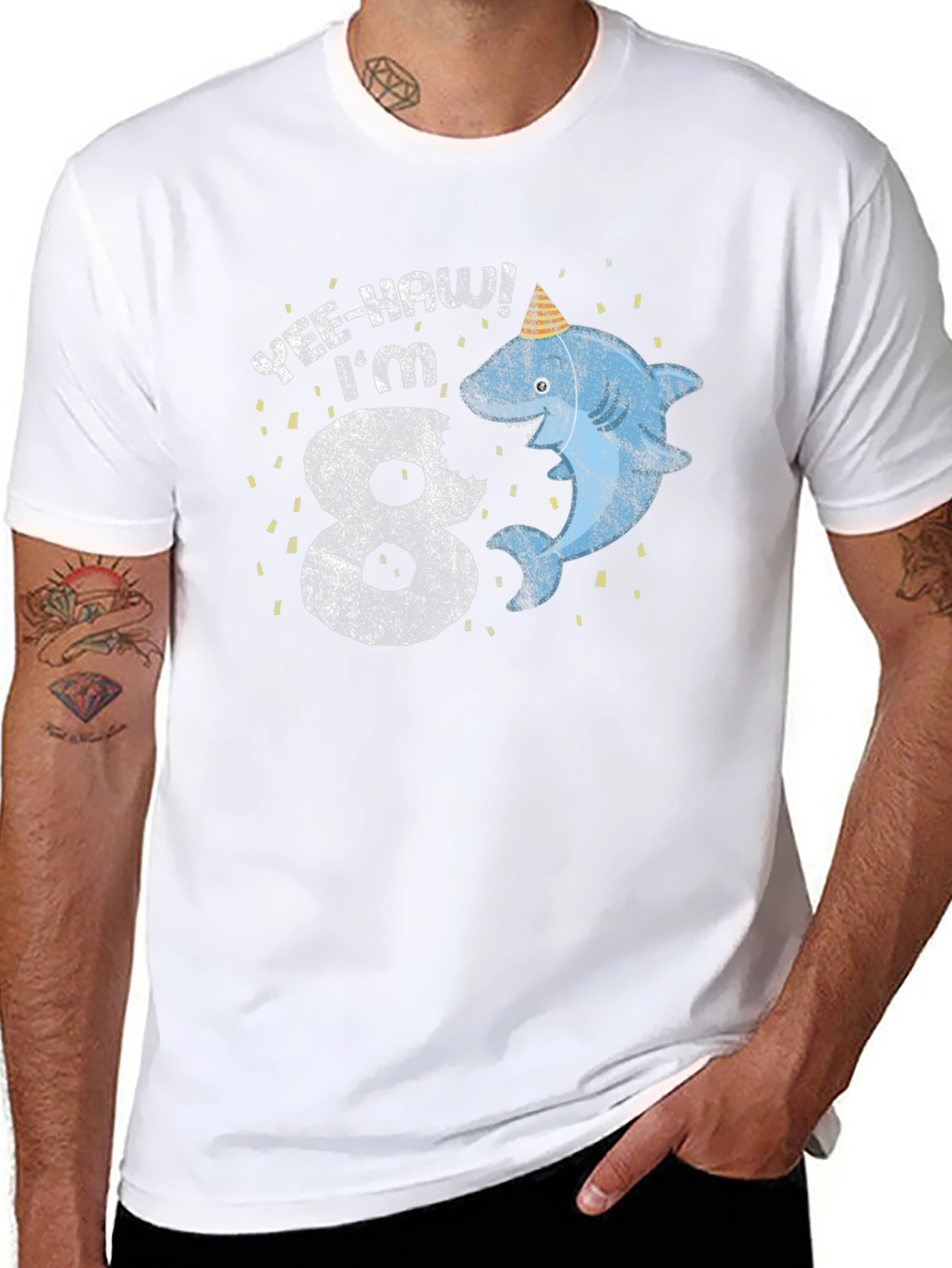 Yee-Haw! Im 8 Shark Birthday T-Shirt