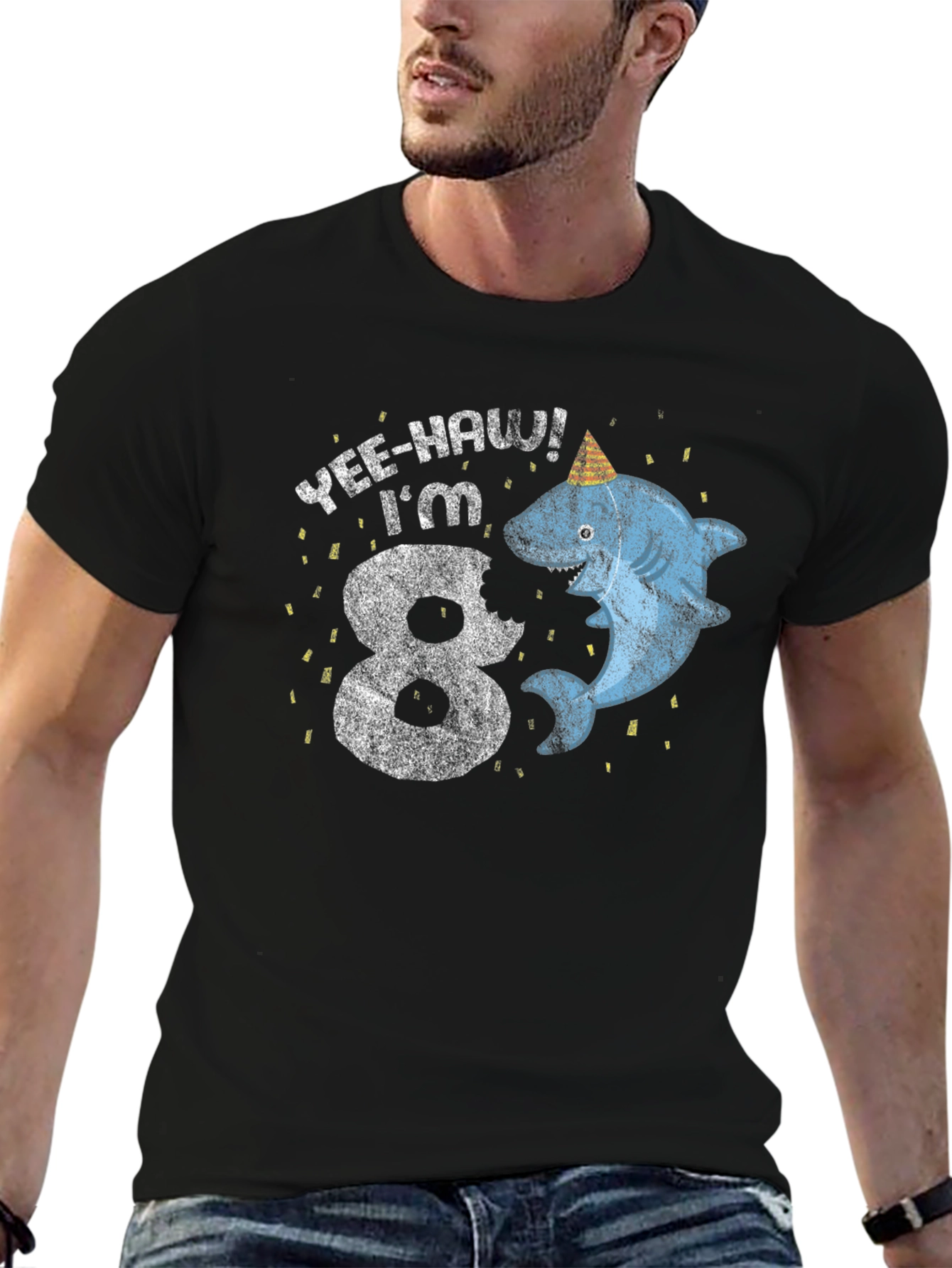 Yee-Haw! Im 8 Shark Birthday T-Shirt