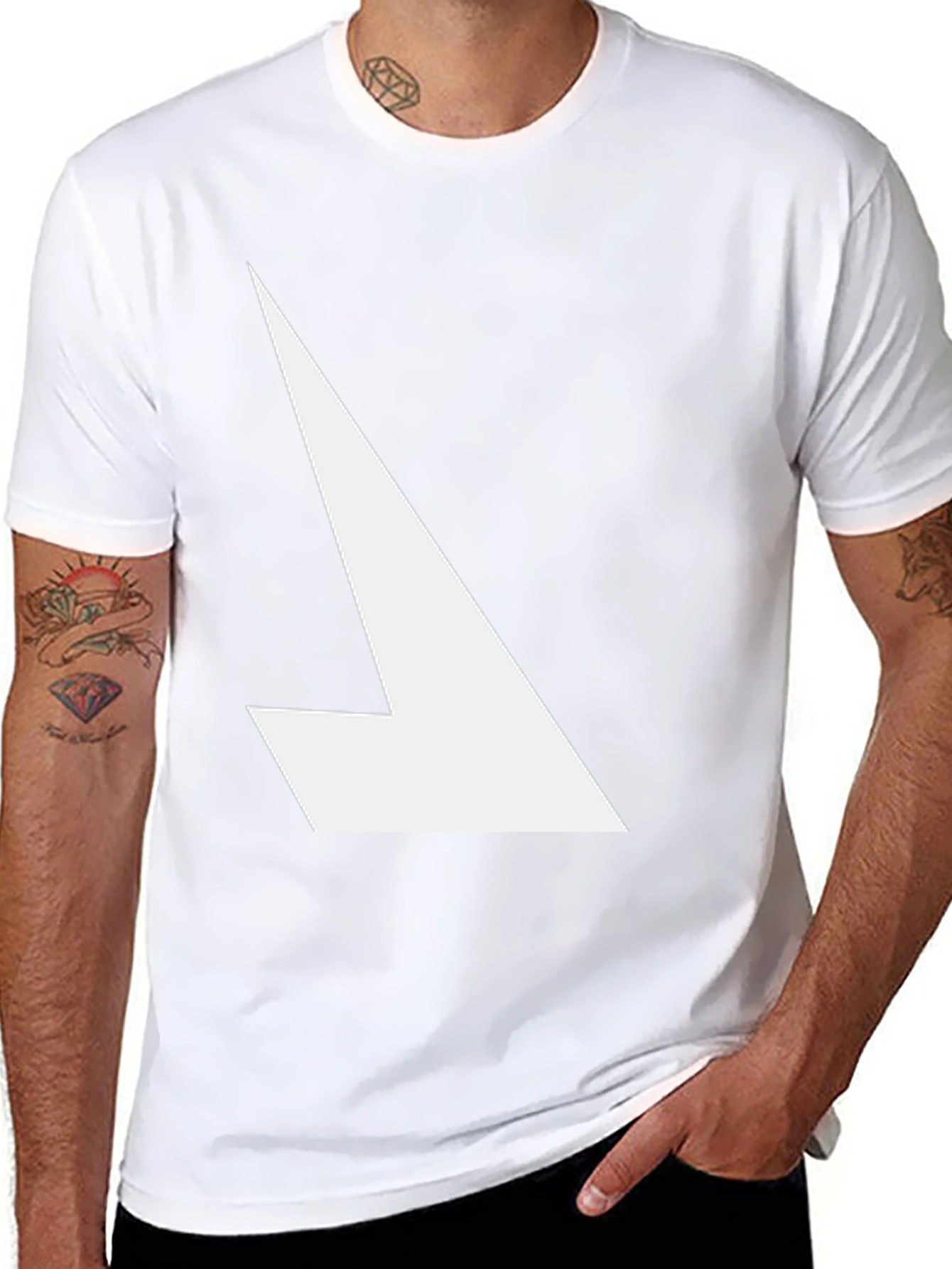 Modern Graphic Tee - Black with White Angle Design