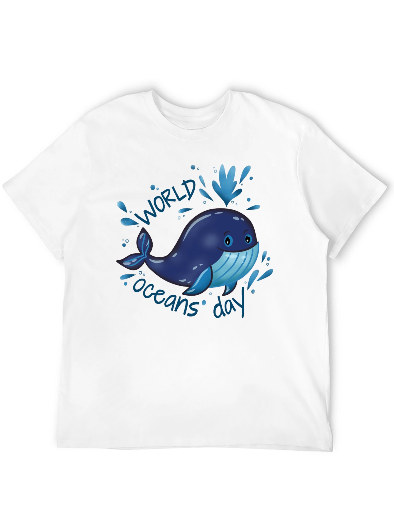 World Oceans Day Whale Graphic T-Shirt - Black