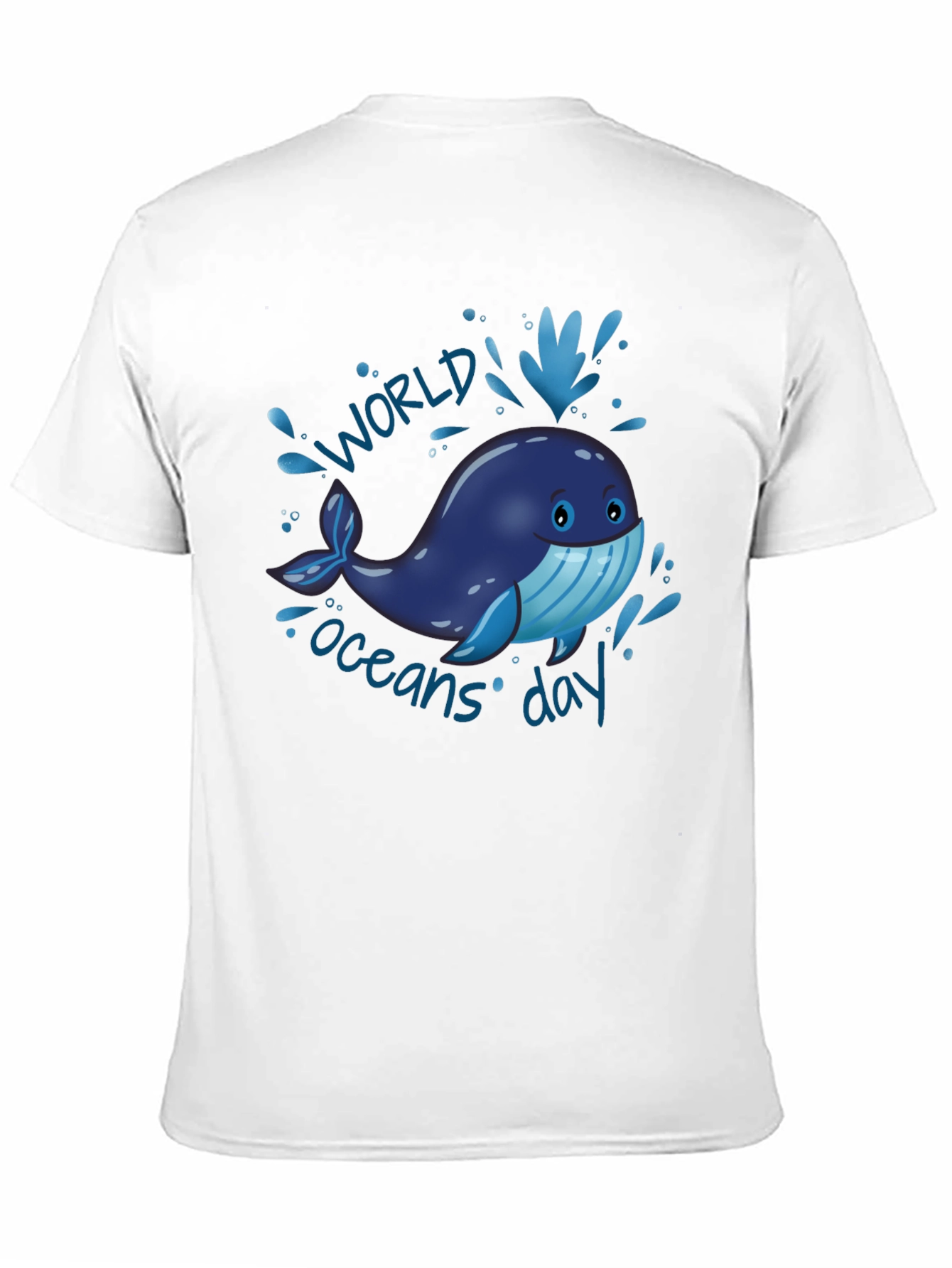 World Oceans Day Whale Graphic T-Shirt - Black