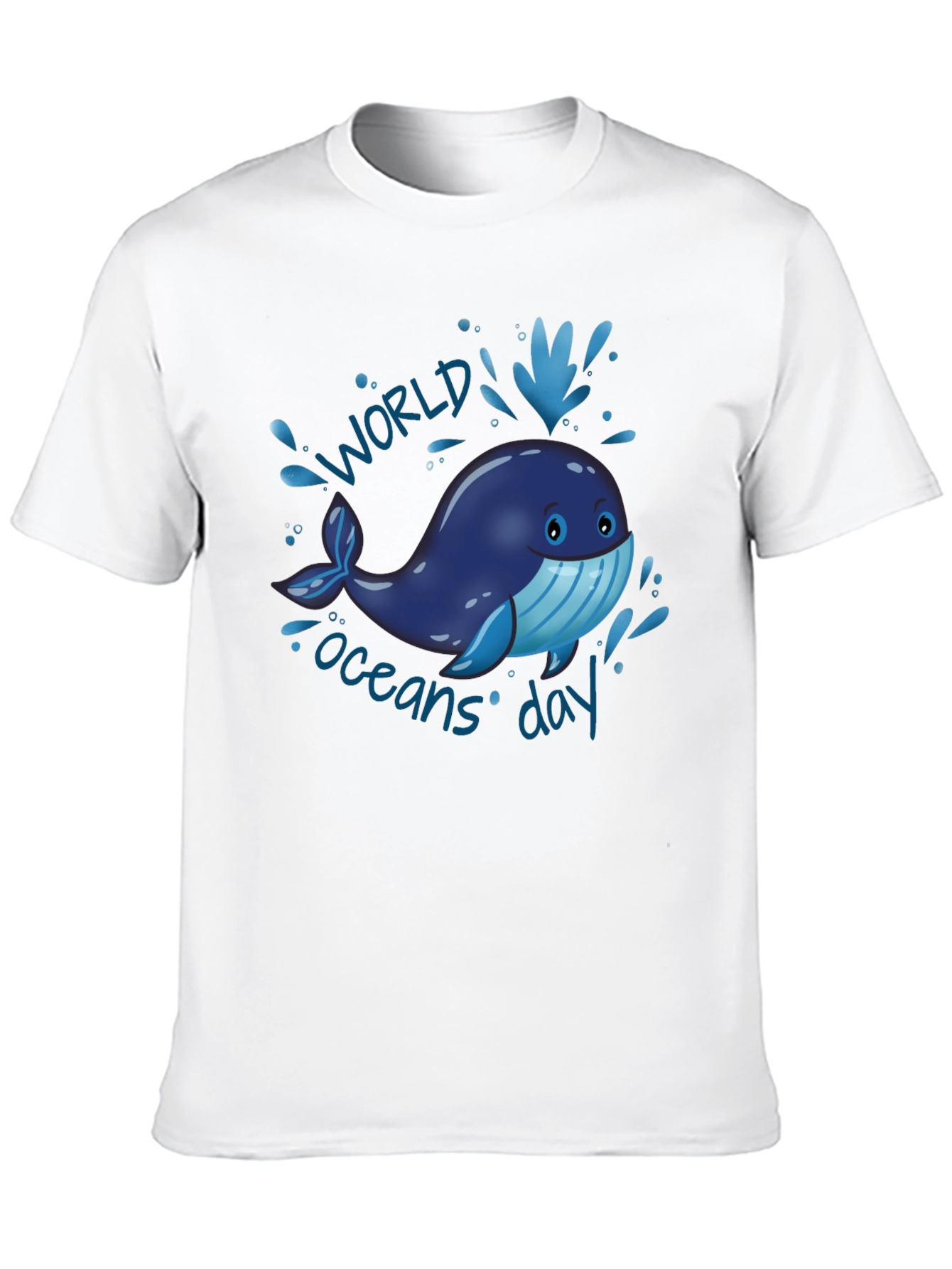 World Oceans Day Whale Graphic T-Shirt - Black