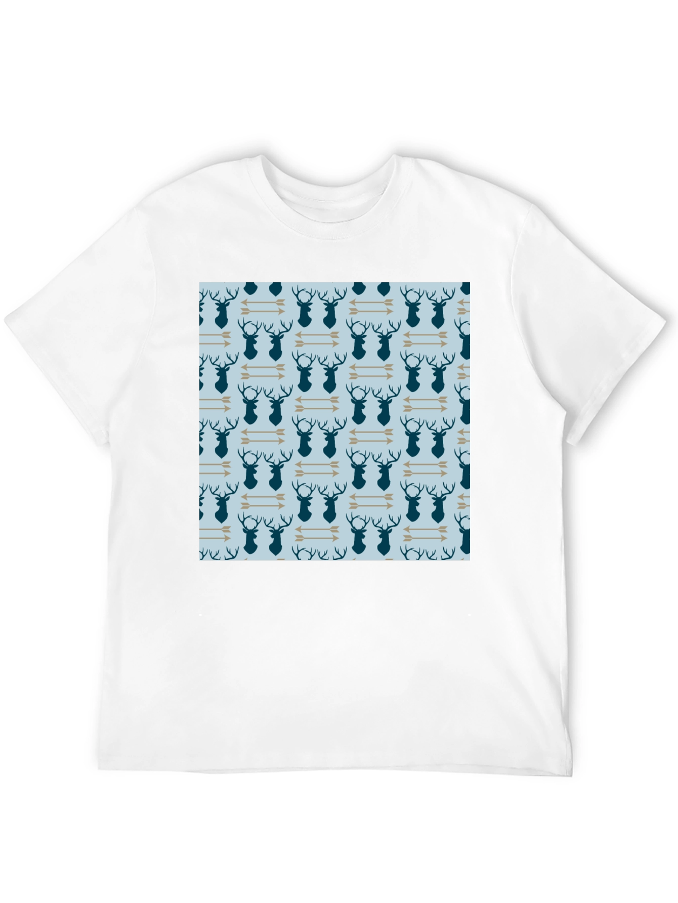 Deer & Arrow Pattern Tee - Classic Black