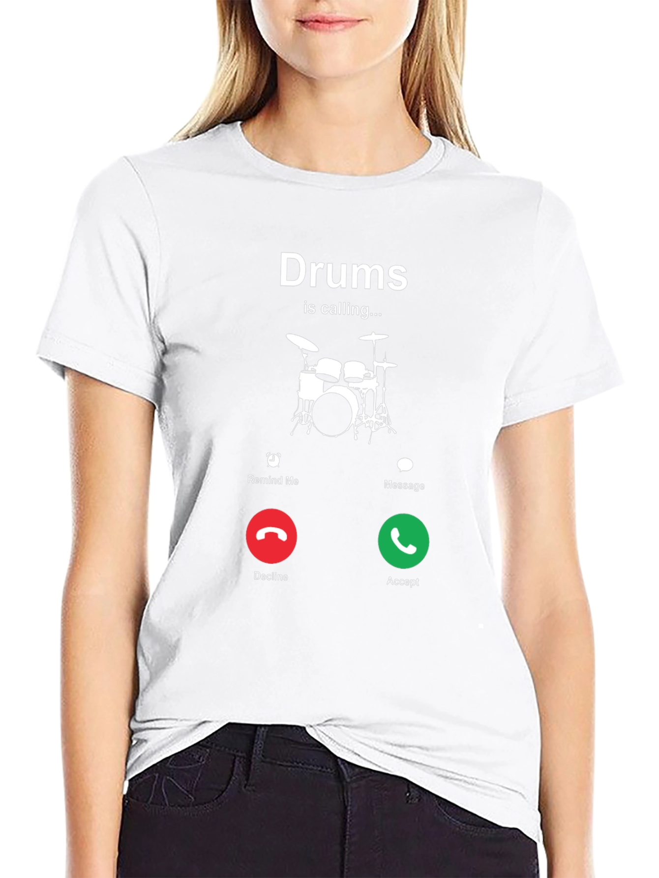 Drums Calling Black T-Shirt - Music Lover Tee