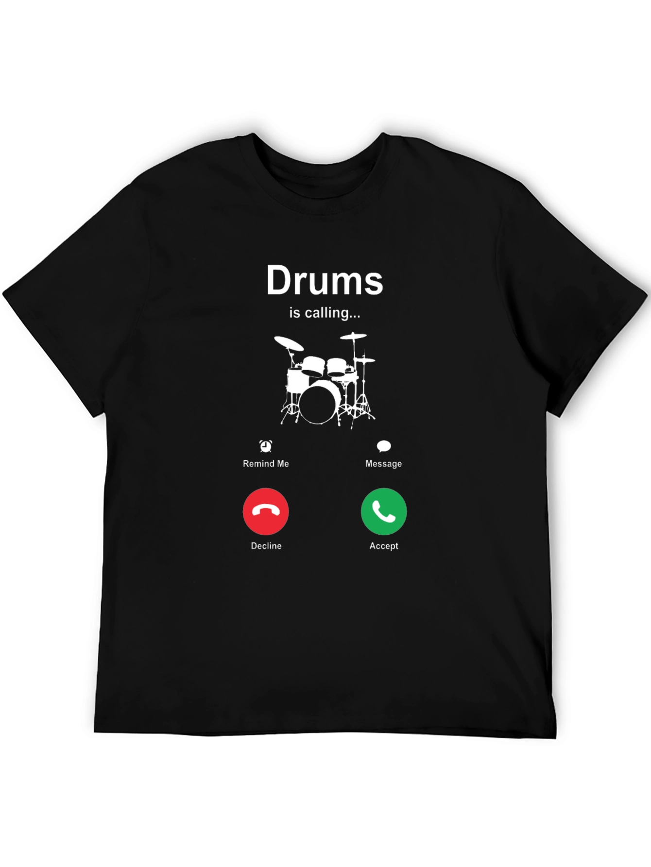 Drums Calling Black T-Shirt - Music Lover Tee