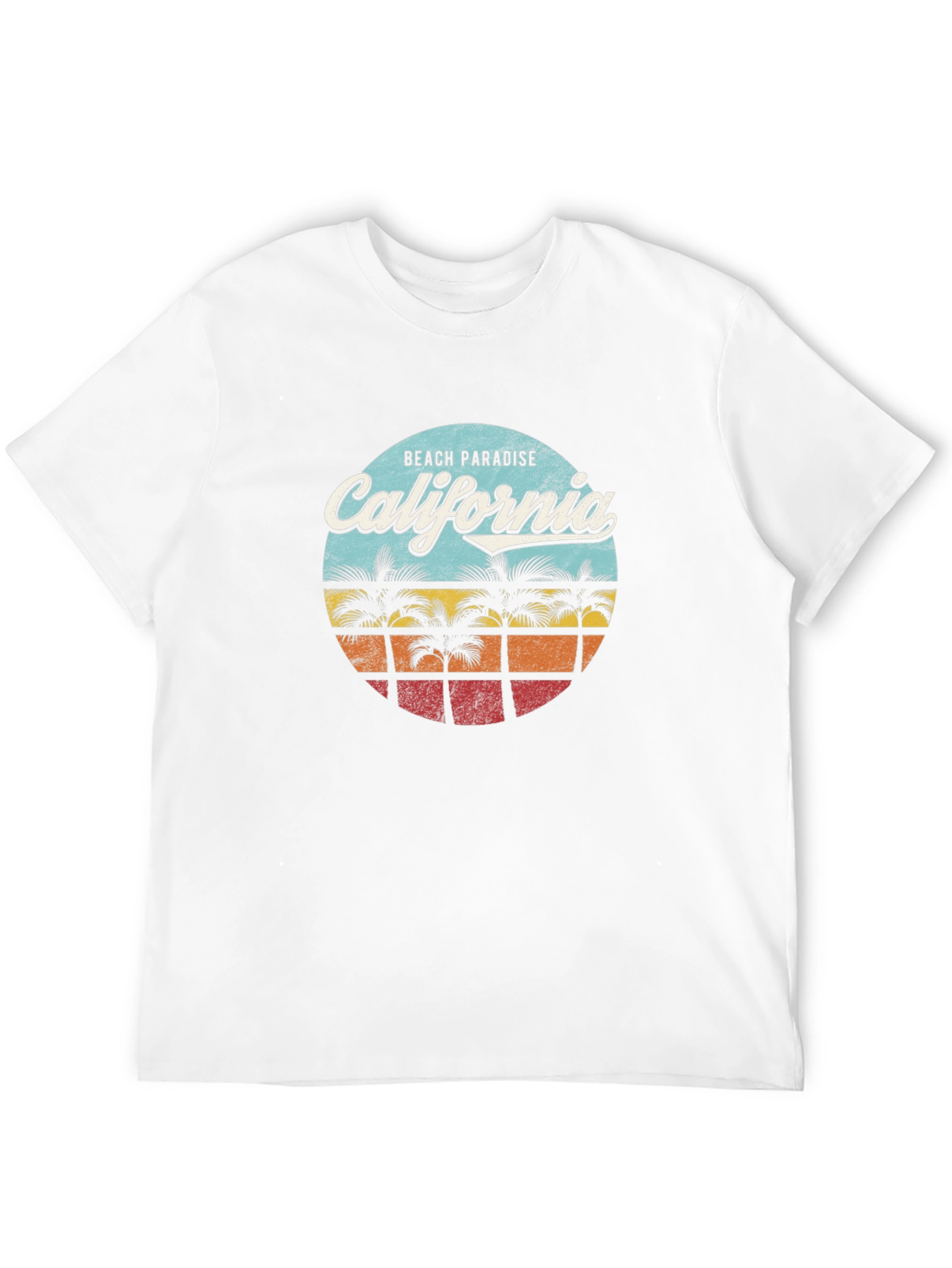 California Beach Paradise Graphic T-Shirt