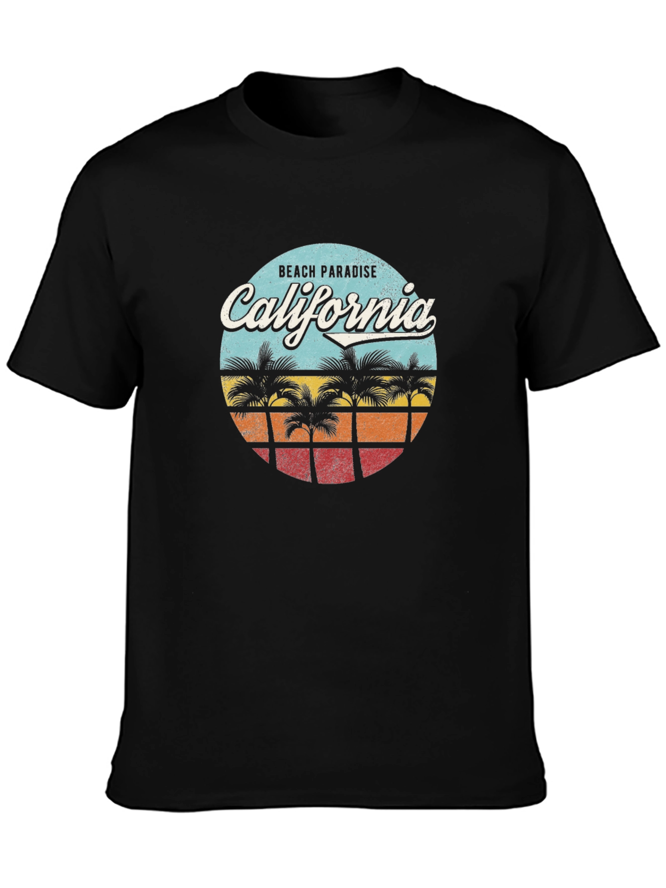 California Beach Paradise Graphic T-Shirt