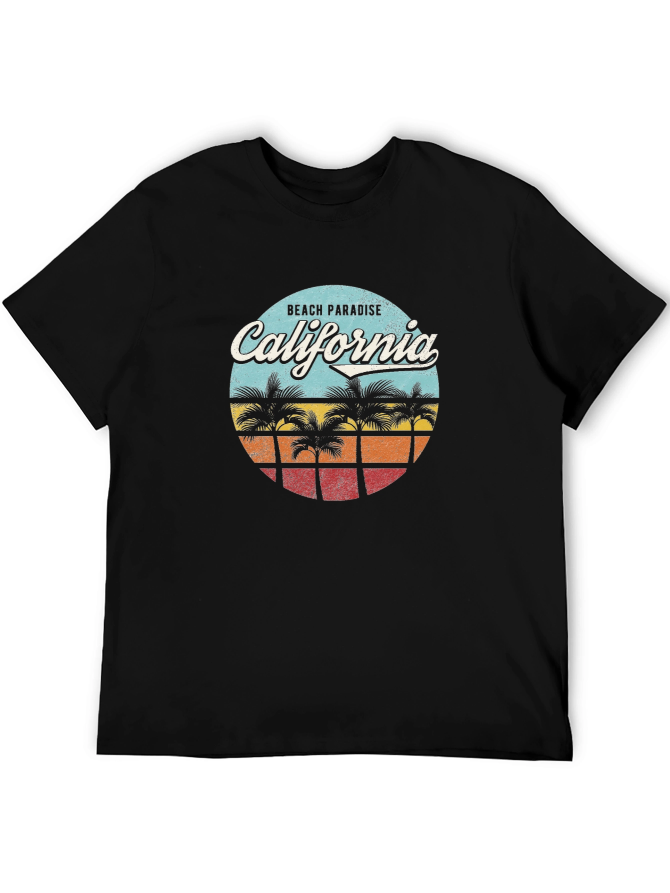 California Beach Paradise Graphic T-Shirt