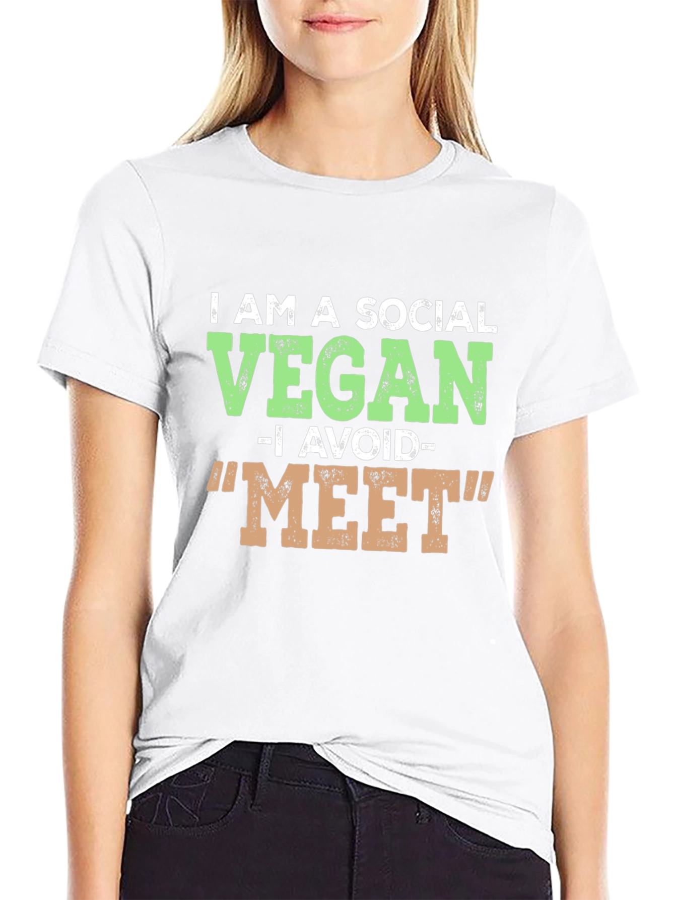 Social Vegan Graphic T-Shirt - Avoid Meat!