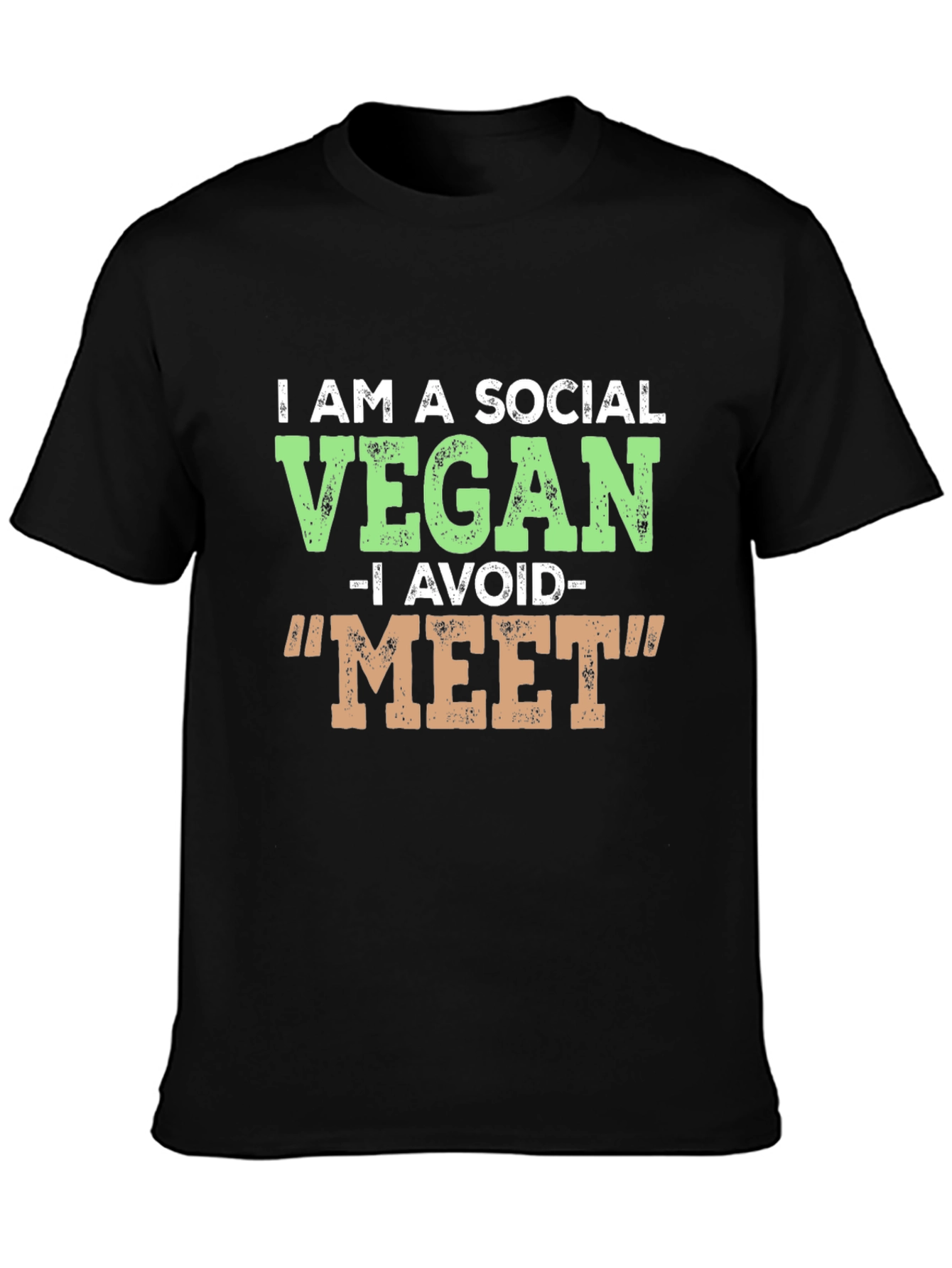 Social Vegan Graphic T-Shirt - Avoid Meat!